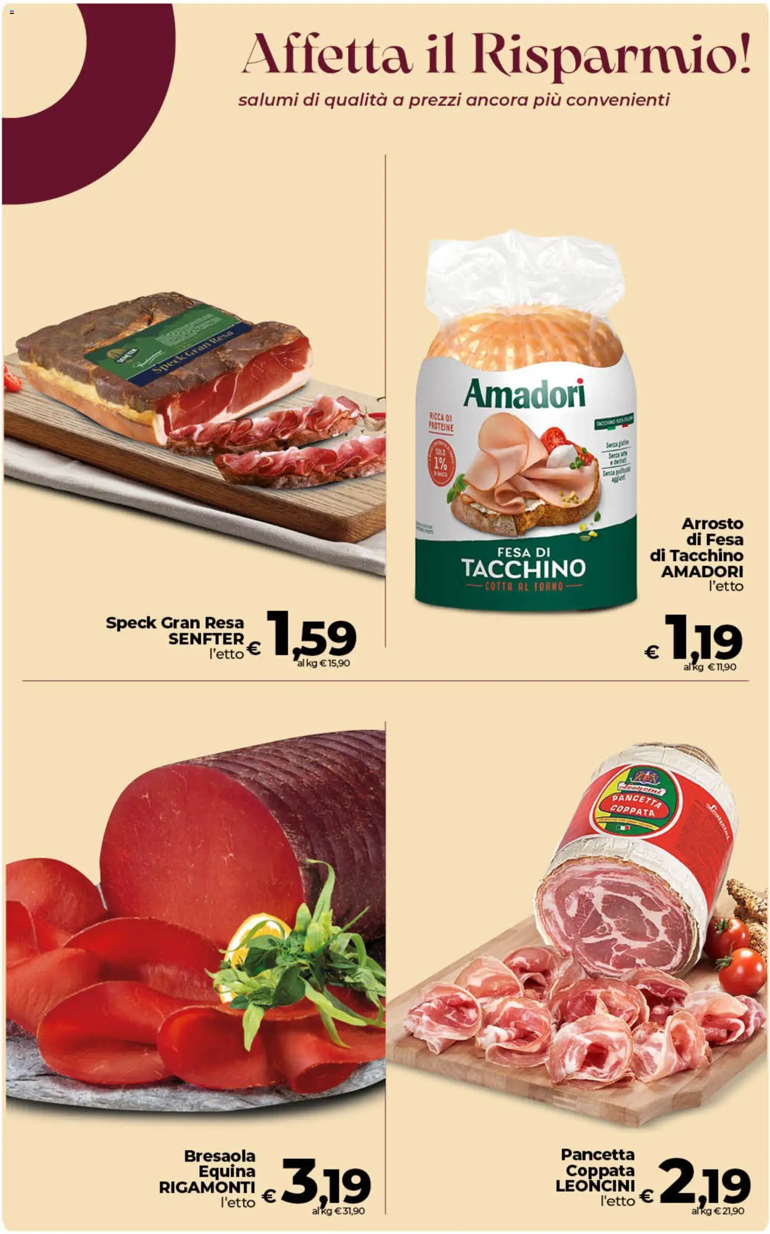 Volantino Ipercoop del 11/09/2026 | Pagina: 29 | Prodotti: Speck, Bresaola, Pancetta, Tacchino