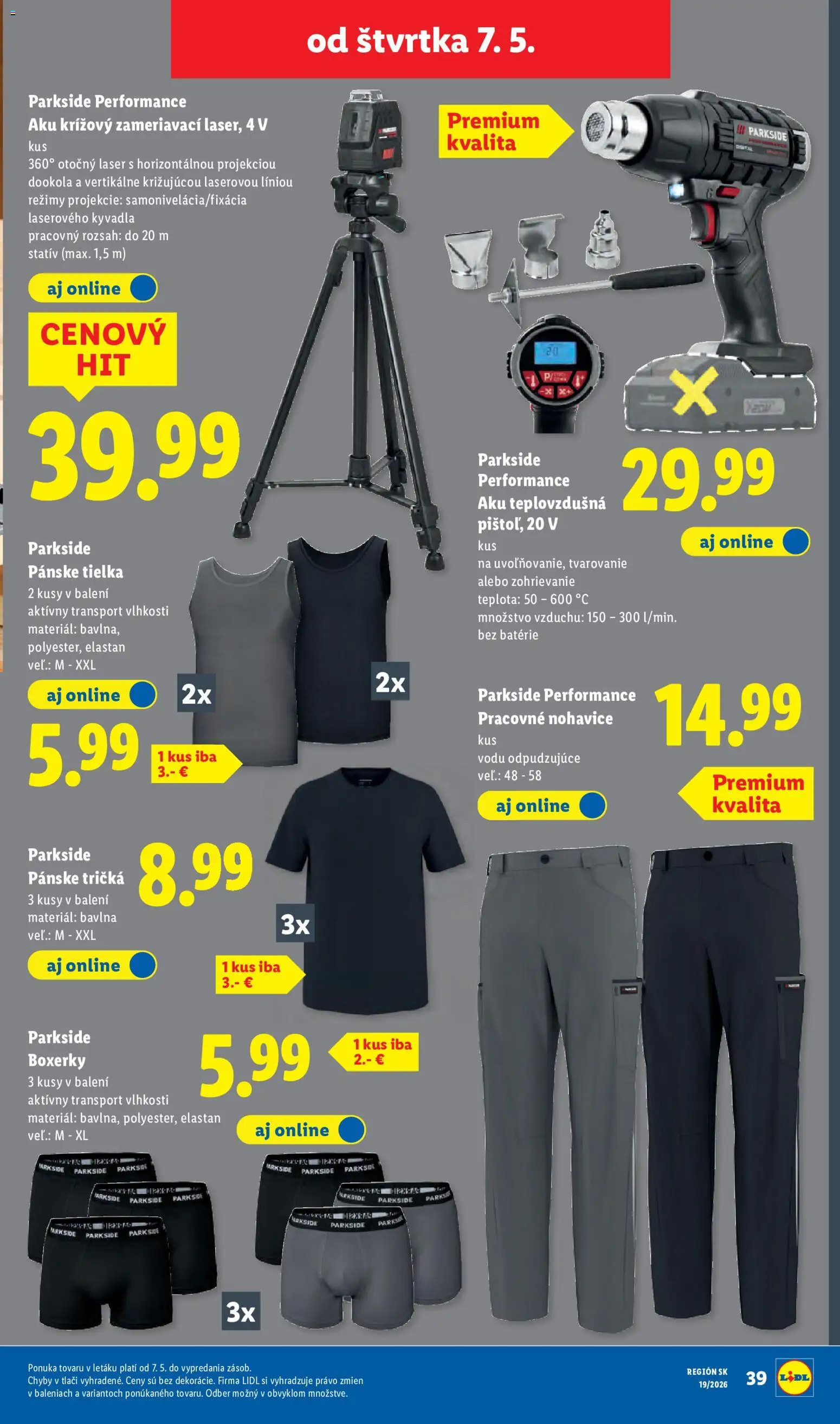 Nové Lidl akcie – leták je platný od 04.05.2026 | Strana: 79 | Produkty: Laser, Aku, Parkside, Boxerky