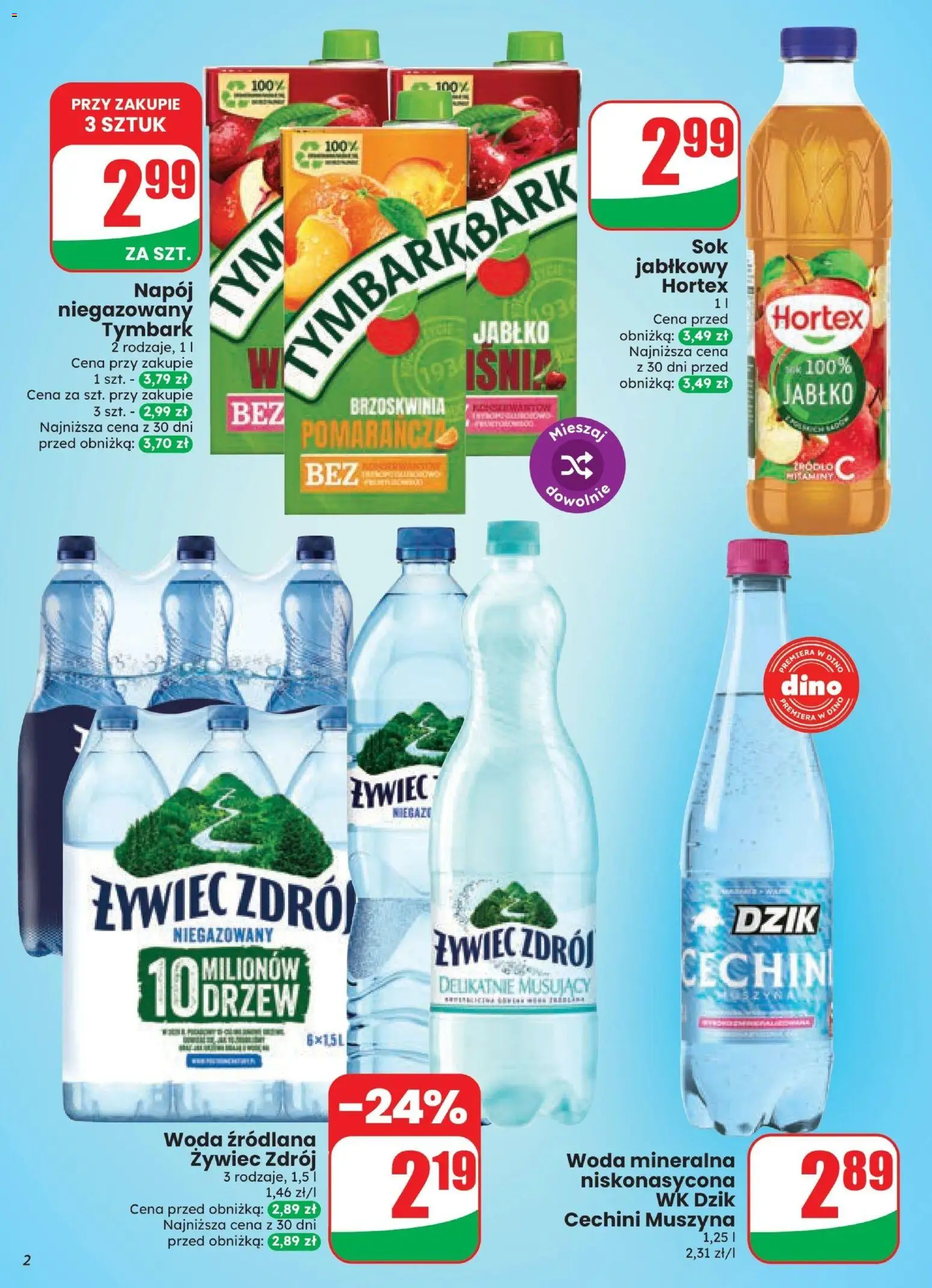 Dino gazetka od 07.10.2026 | Strona: 2 | Produkty: Brzoskwinia, Tymbark, Woda źródlana, Woda