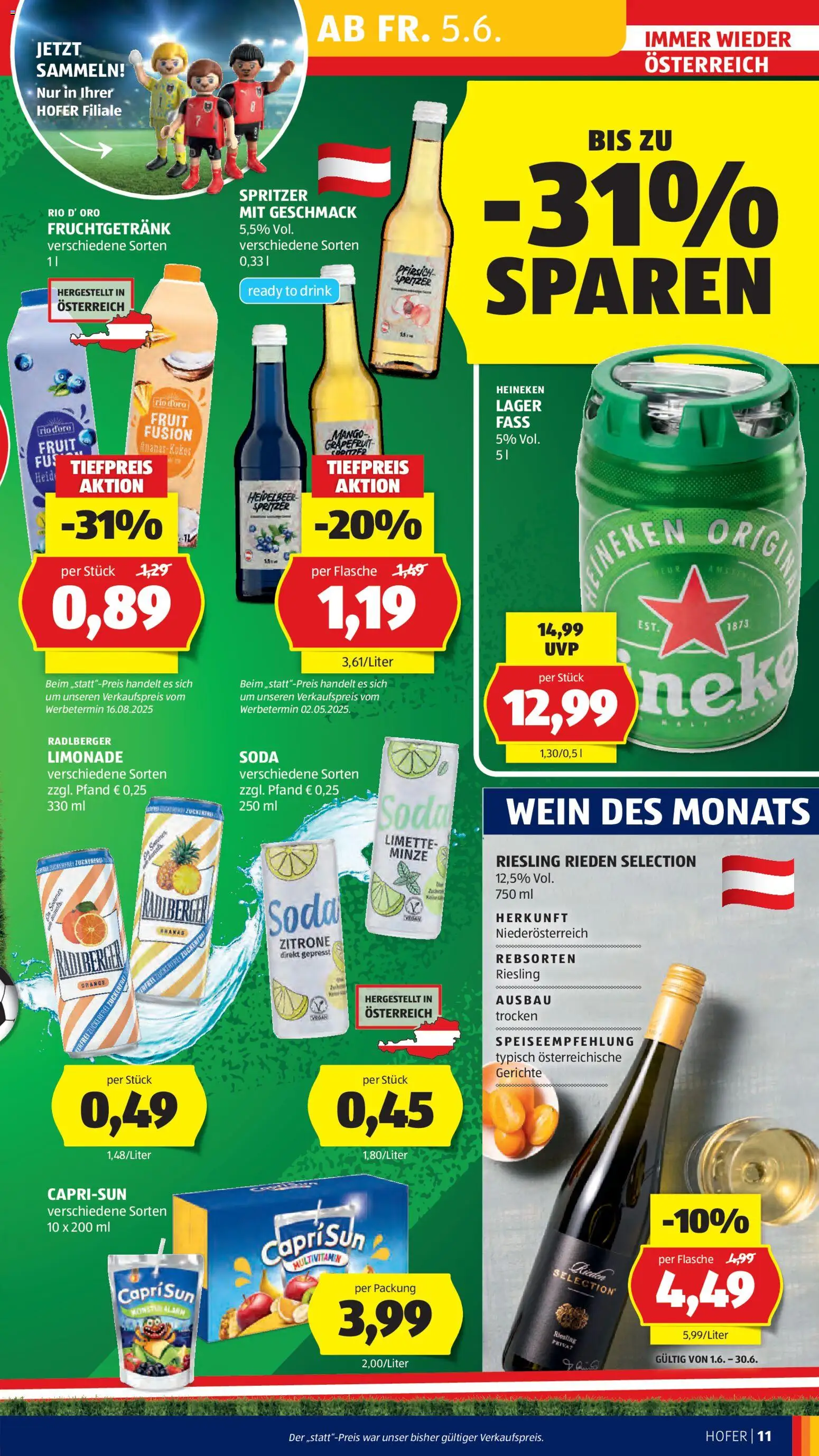 Hofer Flugblatt gültig ab 03.06.2026 | Seite: 13 | Produkte: Zitrone, Mango, Wein, Papier blanc