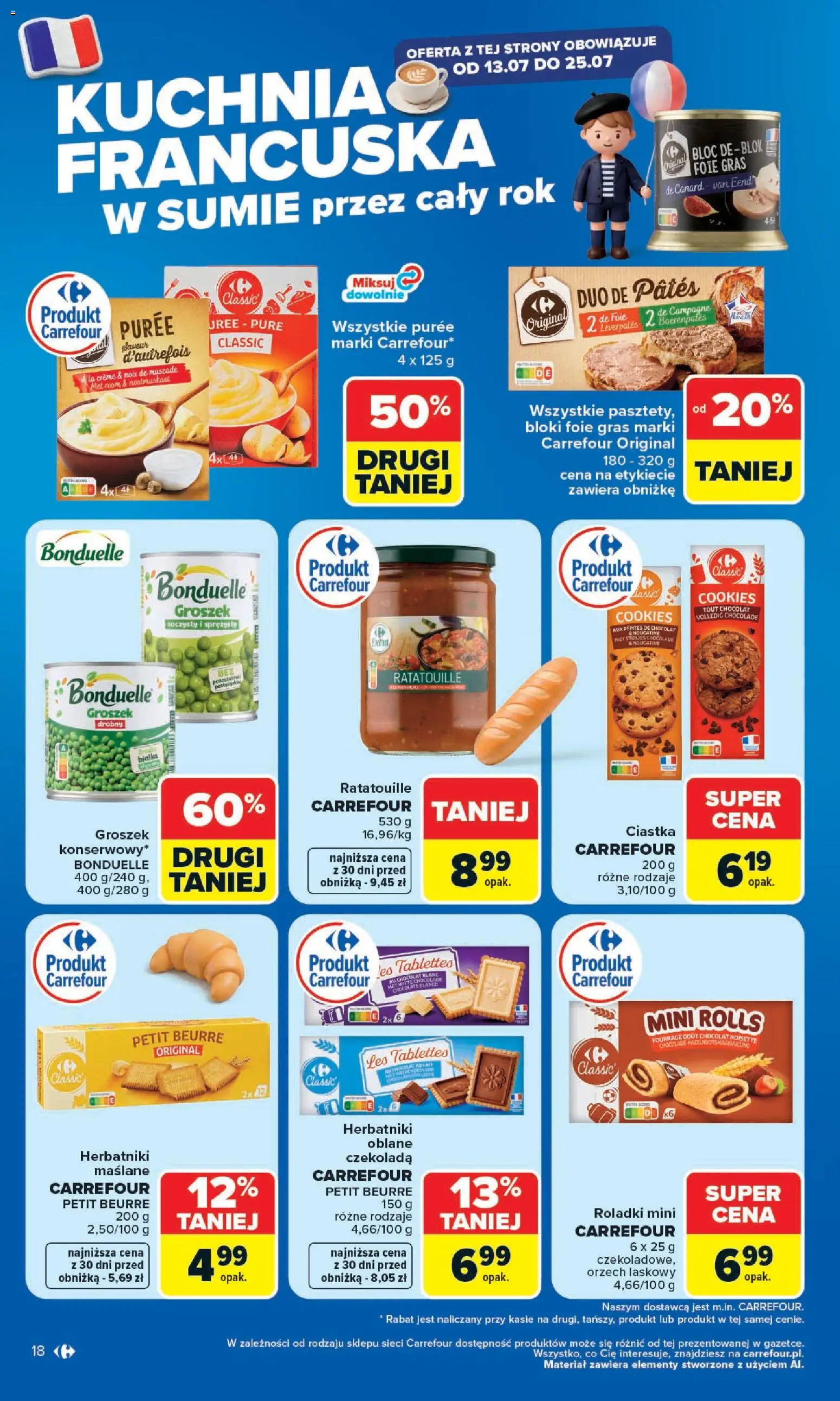 Carrefour gazetka od 13.07.2026 | Strona: 20 | Produkty: Groszek, Herbatniki, Czekolada, Ciastka