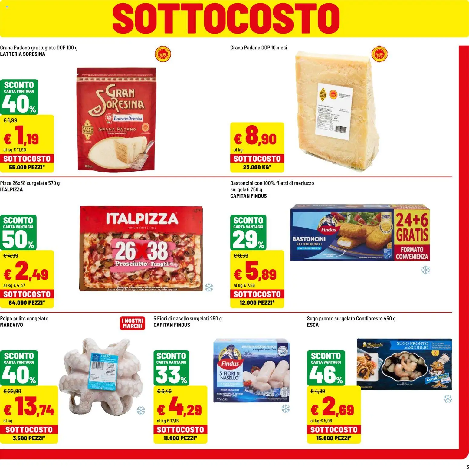 Volantino Iper del 01/10/2026 | Pagina: 3 | Prodotti: Pizza, Grana Padano, Fiori, Nasello