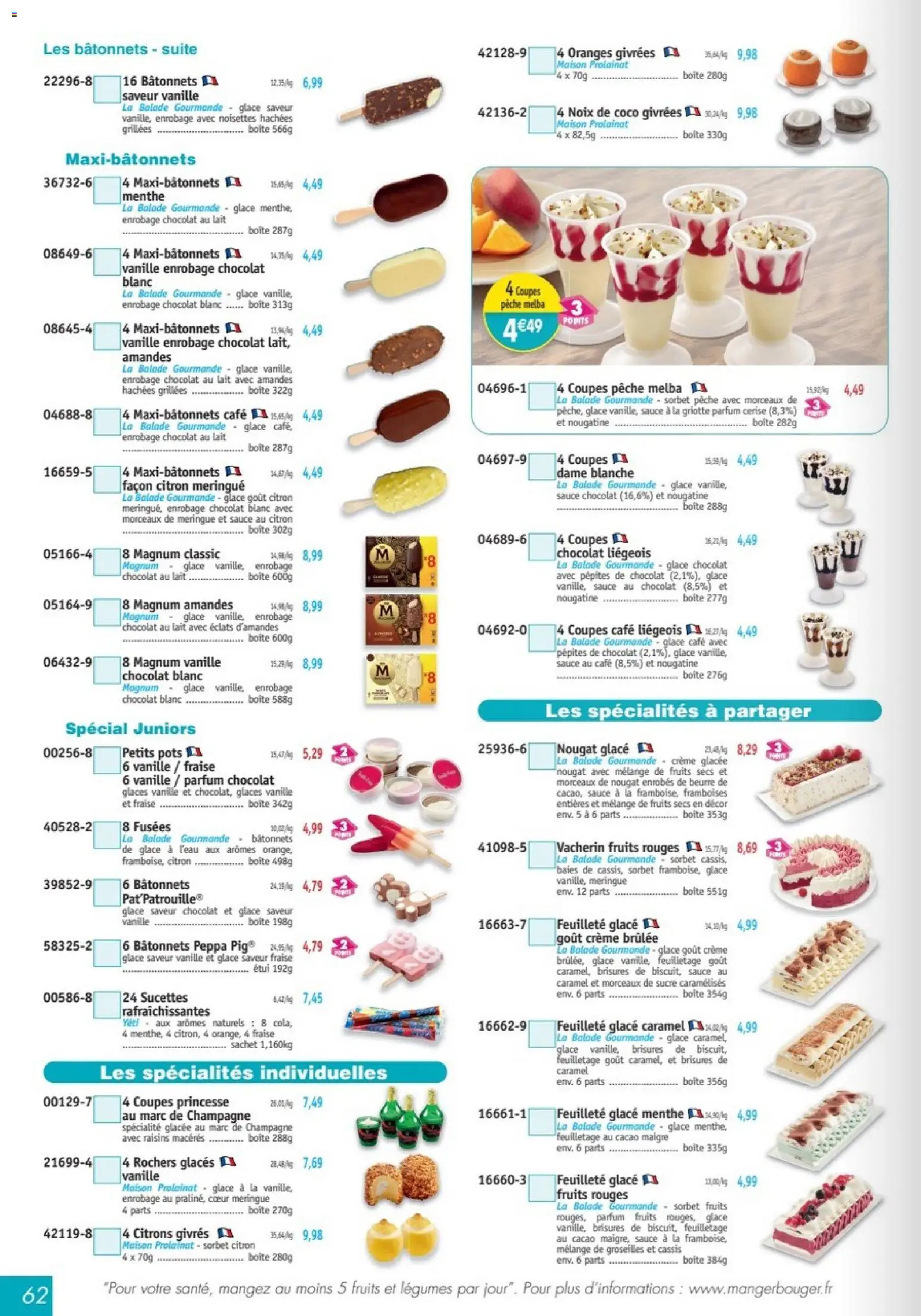 {H1} | Page: 62 | Produits: Citron, Noix de coco, Pêche, Nougat
