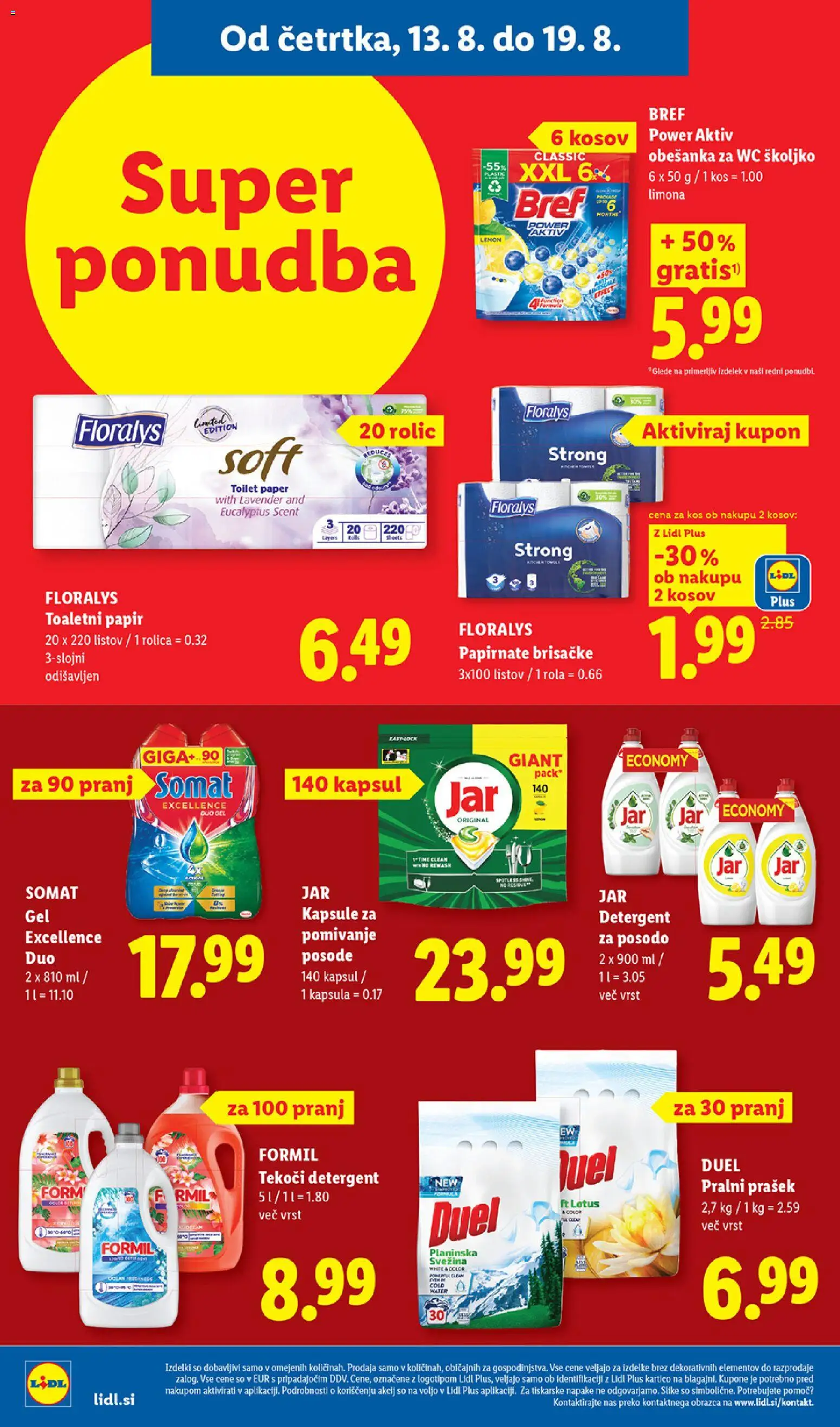 Novi Lidl katalog ponudbe – veljaven od 13.08.2026 | Stran: 20 | Izdelki: Toaletni papir, Kos, Detergent, Limona