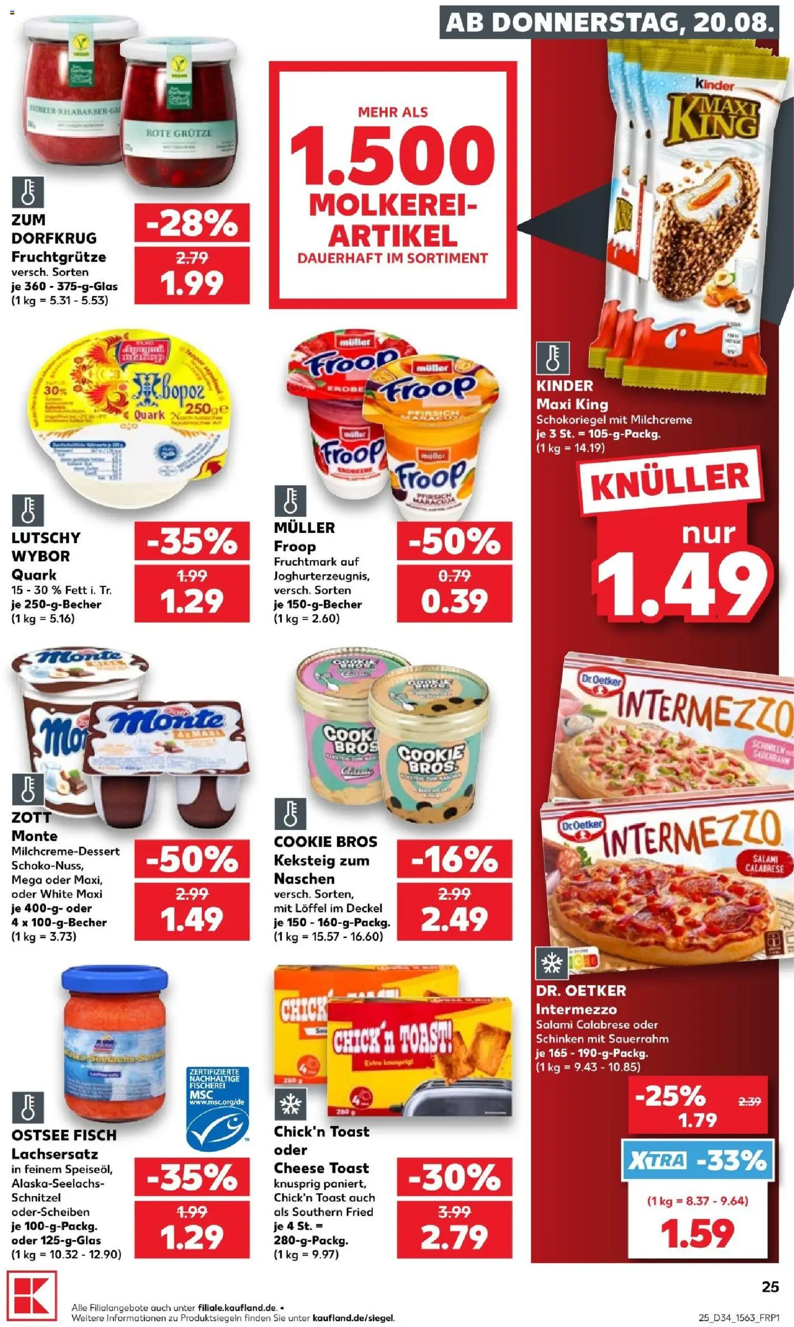 Kaufland Prospekt Hamburg – gültig ab 20.08.2026 | Seite: 27 | Produkte: Quark, Toast, Fisch, Sauerrahm