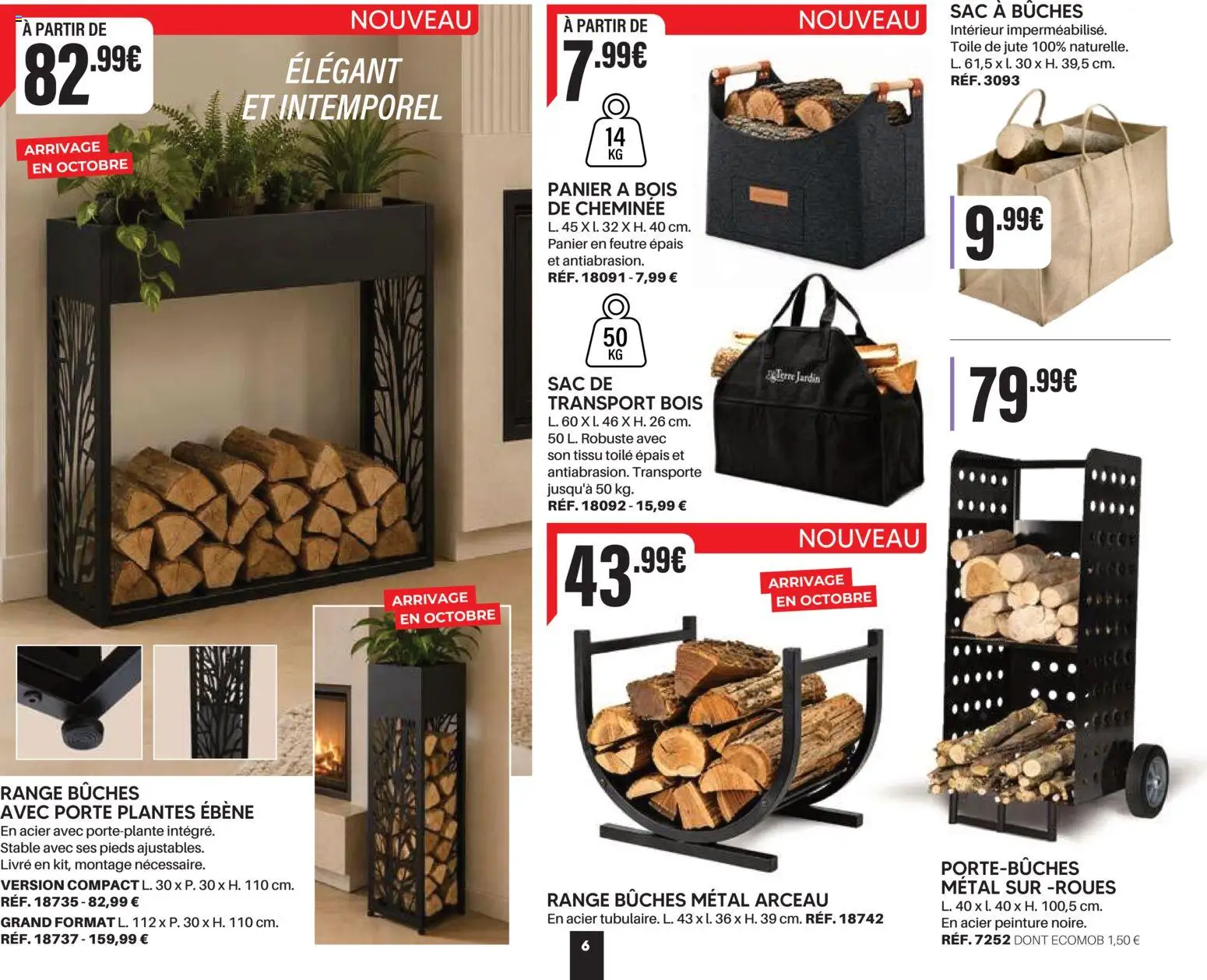 {H1} | Page: 6 | Produits: Panier à bois, Peinture, Sac à bûches, Livre