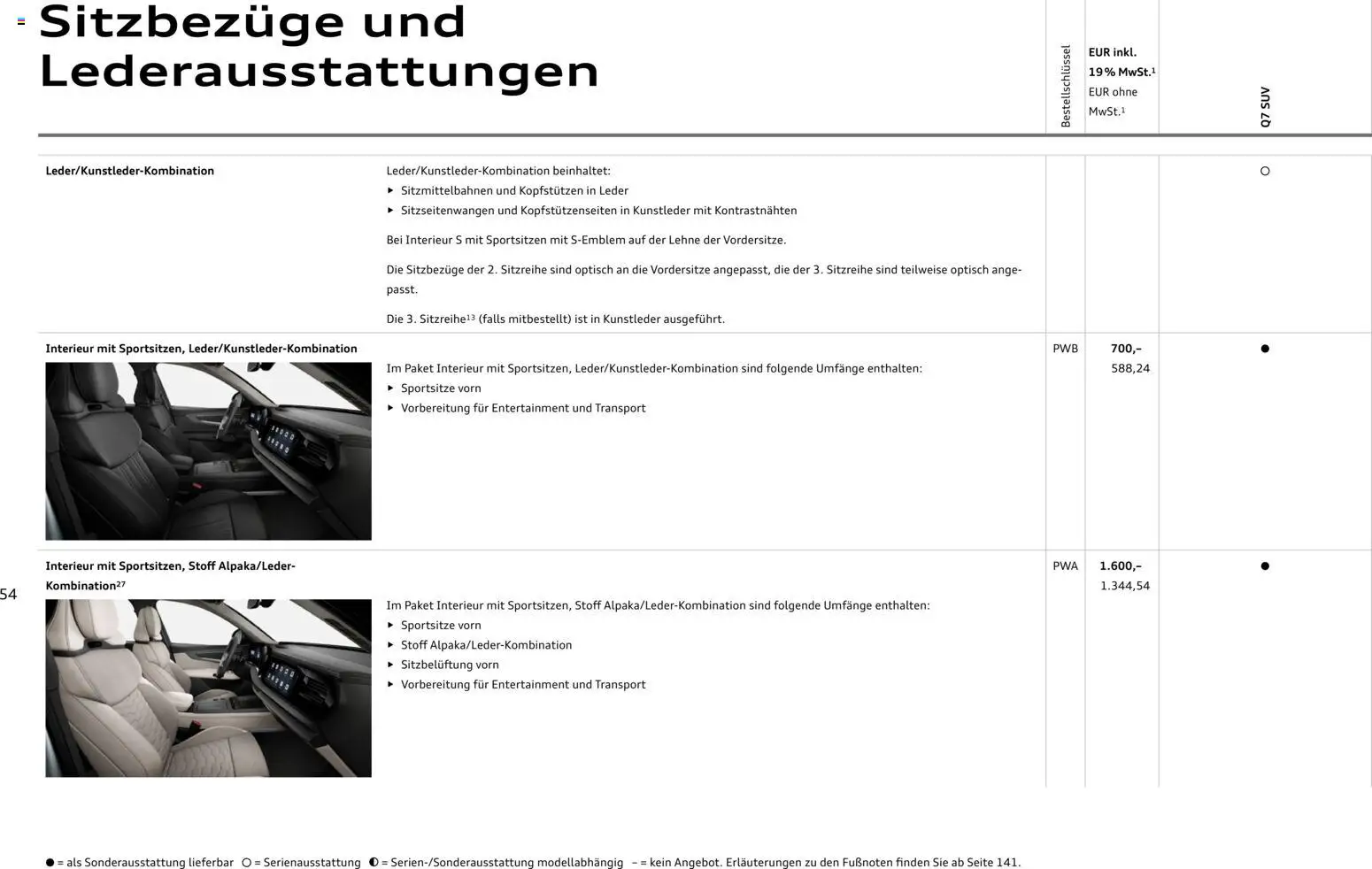Audi Q7 – gültig ab 23.06.2026 | Seite: 54