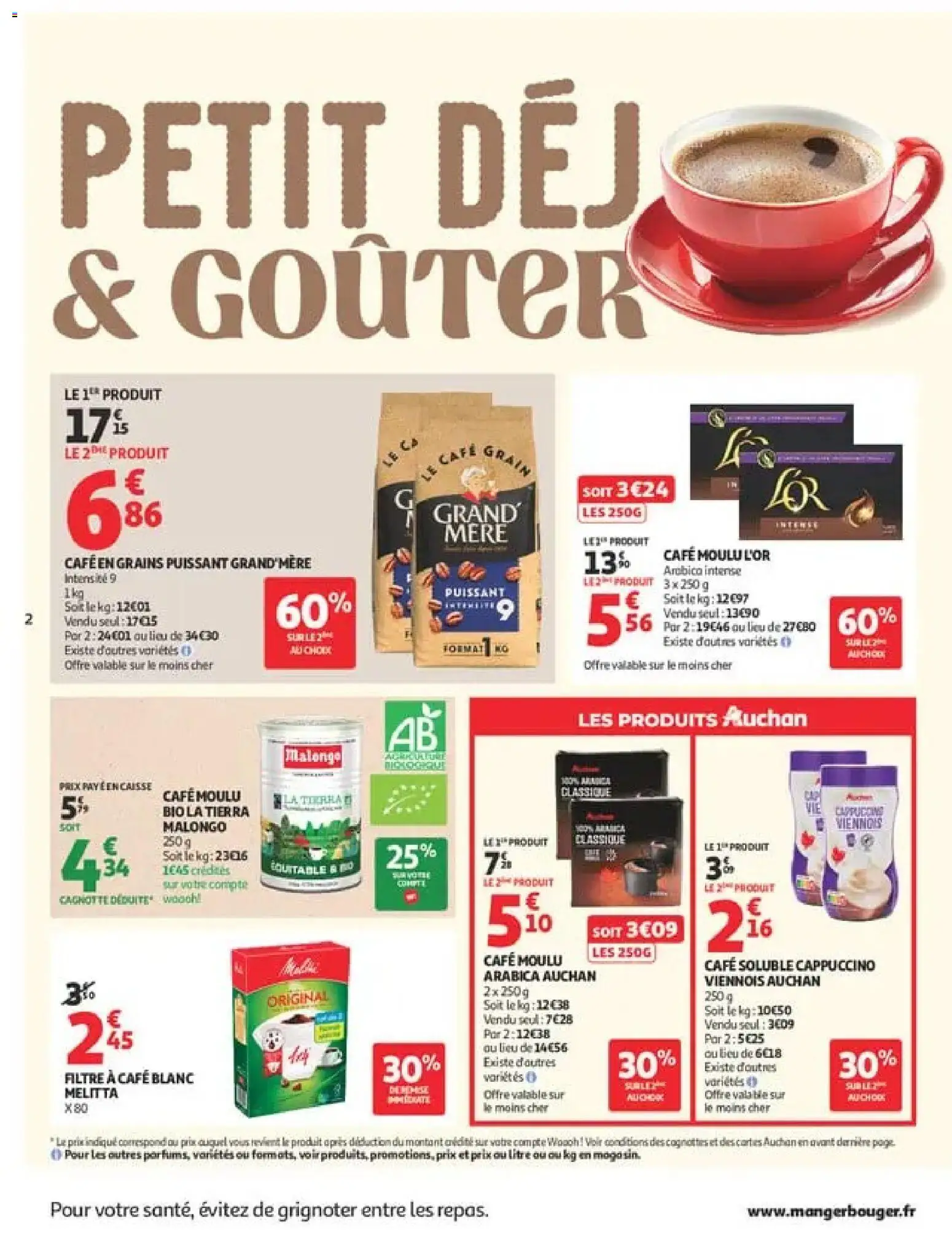 {H1} | Page: 2 | Produits: Filtre, Malongo, Café en grains, Lit