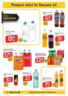 Ofertele Supeco valabile de la 15.10.2026 | Pagină: 14 | Produse: Apa minerala, Fanta, Grapefruit, Cola