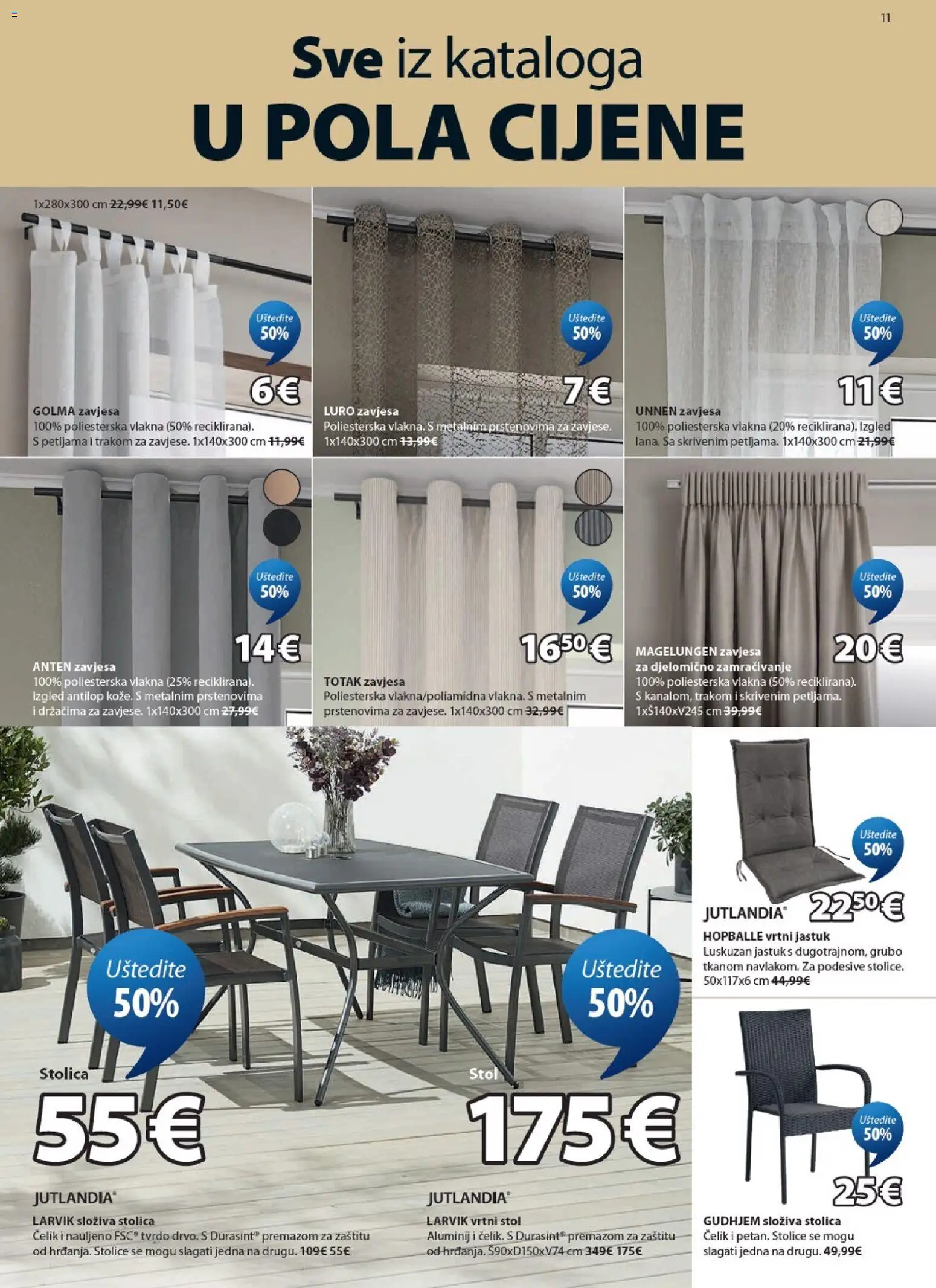 JYSK katalog | vrijedi od 05.08.2026 | Stranica: 11 | Proizvodi: Jastuk, Stol, Stolica, Zavjesa