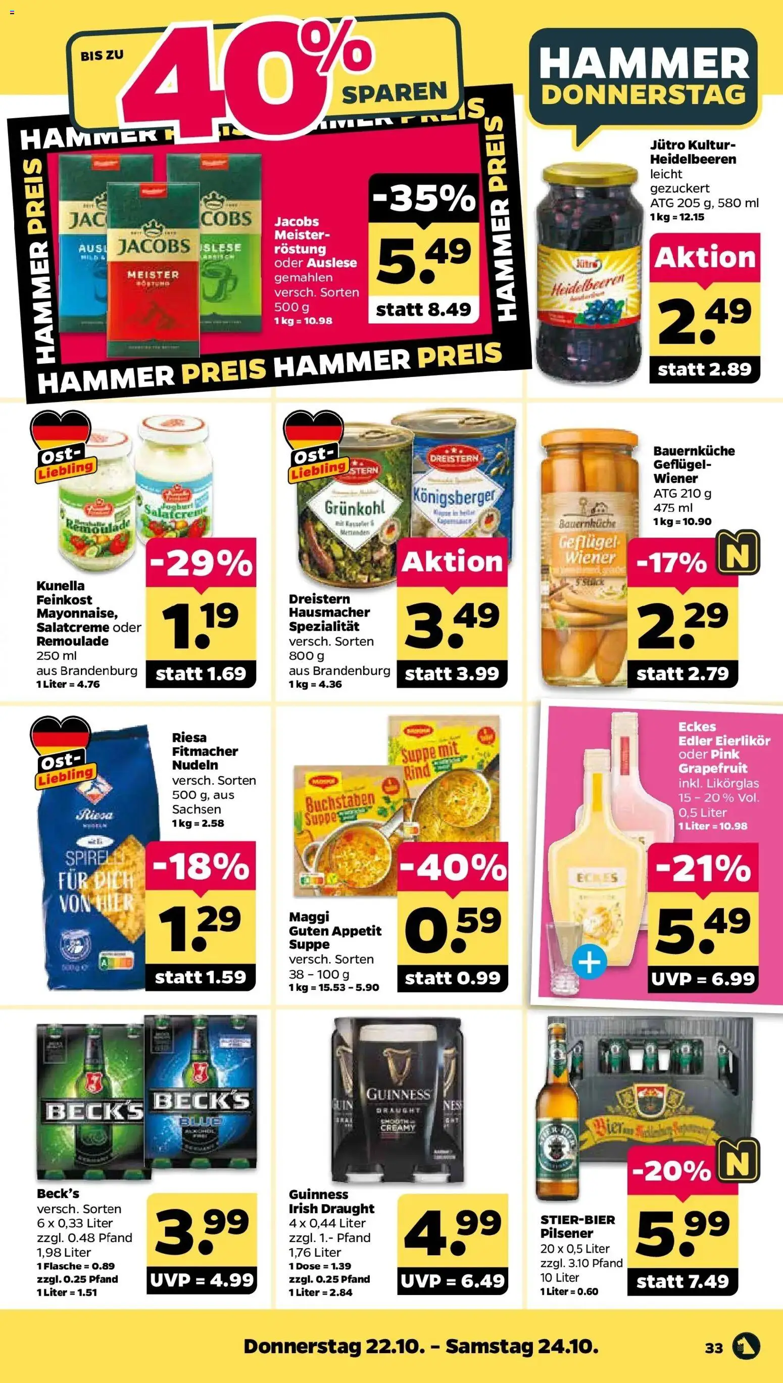 Netto Aktueller Prospekt ab 19.10.2026 → Angebote nächste Woche | Seite: 39 | Produkte: Maggi, Heidelbeeren, Grapefruit, Nudeln