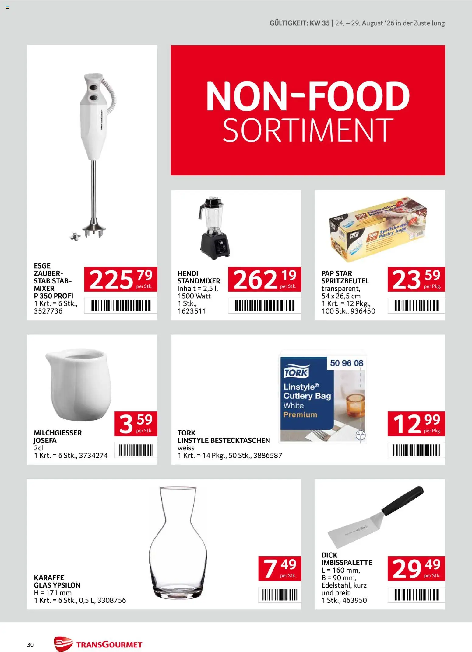 Transgourmet Zustellaktion gültig ab 24.08.2026 | Seite: 30 | Produkte: Mixer
