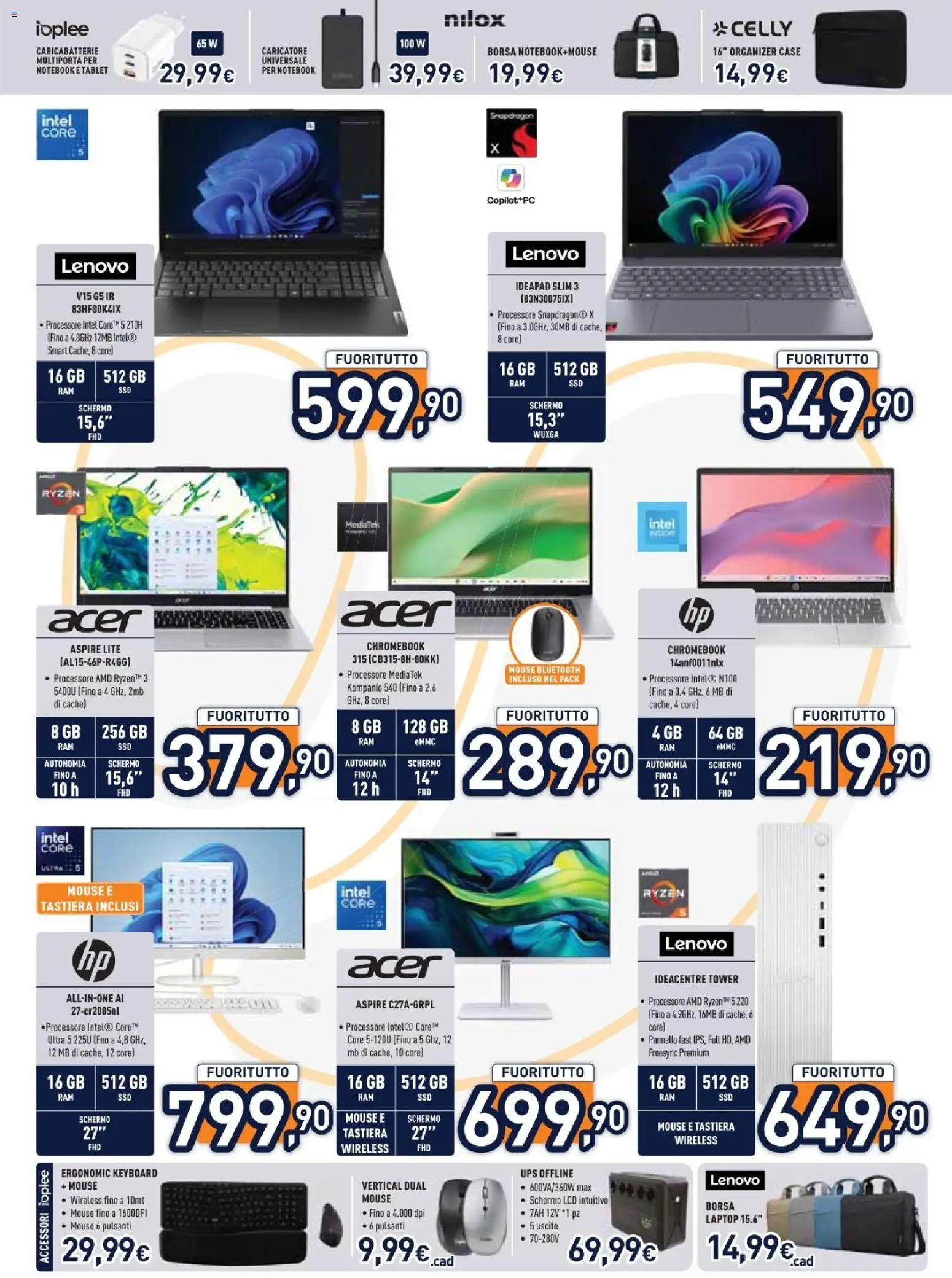 Volantino Unieuro del 10/08/2026 | Pagina: 12 | Prodotti: Schermo, Laptop, Borsa, Caricabatterie