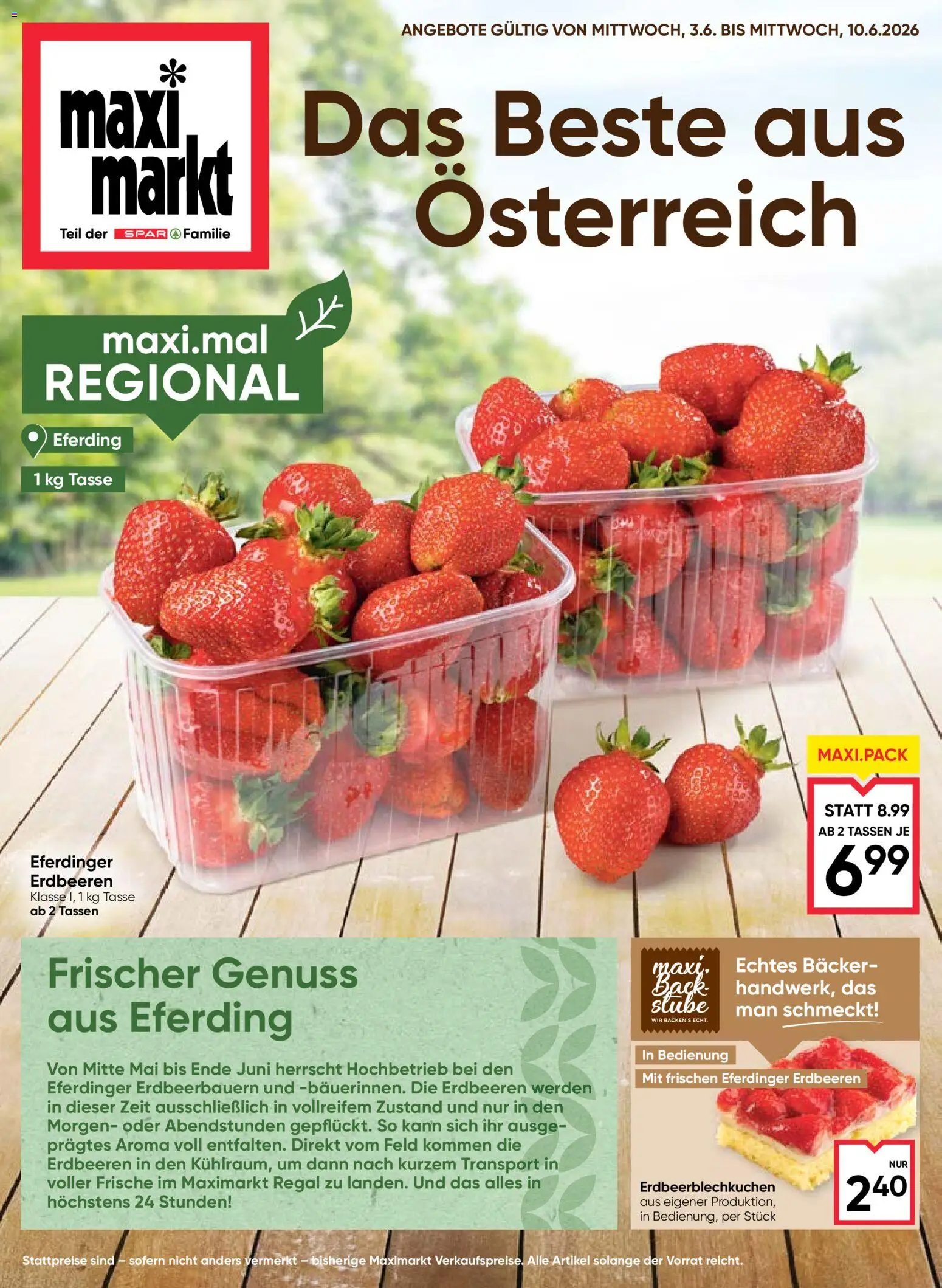 Maximarkt - Das Beste aus Österreich gültig ab 03.06.2026 | Seite: 1 | Produkte: Erdbeeren, Regal