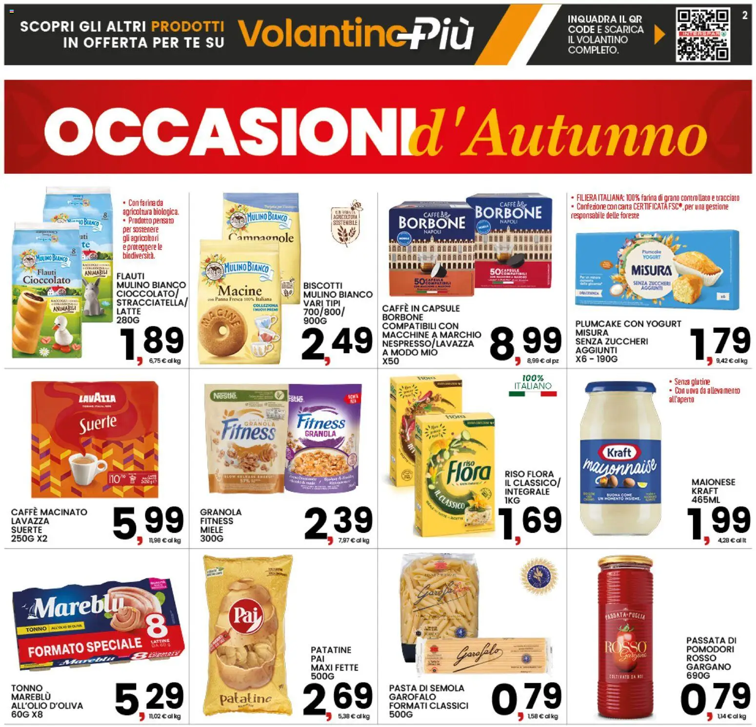Volantino Interspar del 01/10/2026 | Pagina: 2 | Prodotti: Garofalo, Panna, Biscotti, Plumcake