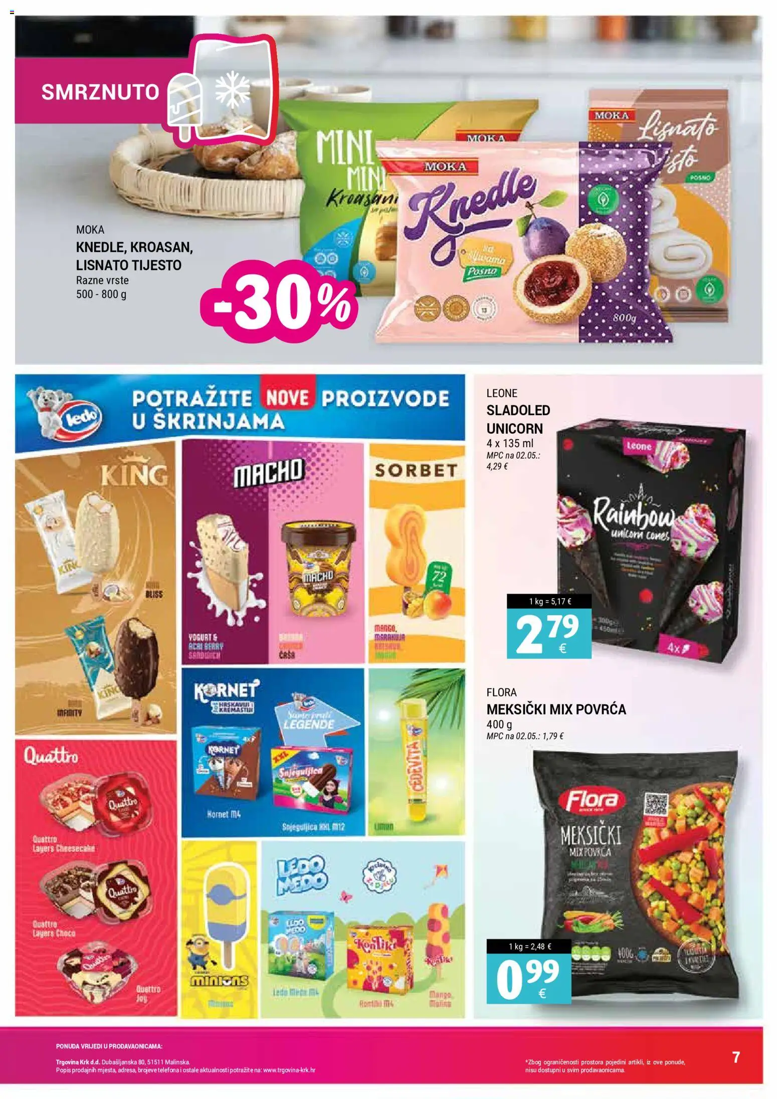 Trgovina Krk katalog | vrijedi od 16.05.2026 | Stranica: 7 | Proizvodi: Ledo, Sladoled, Lisnato tijesto, Kornet