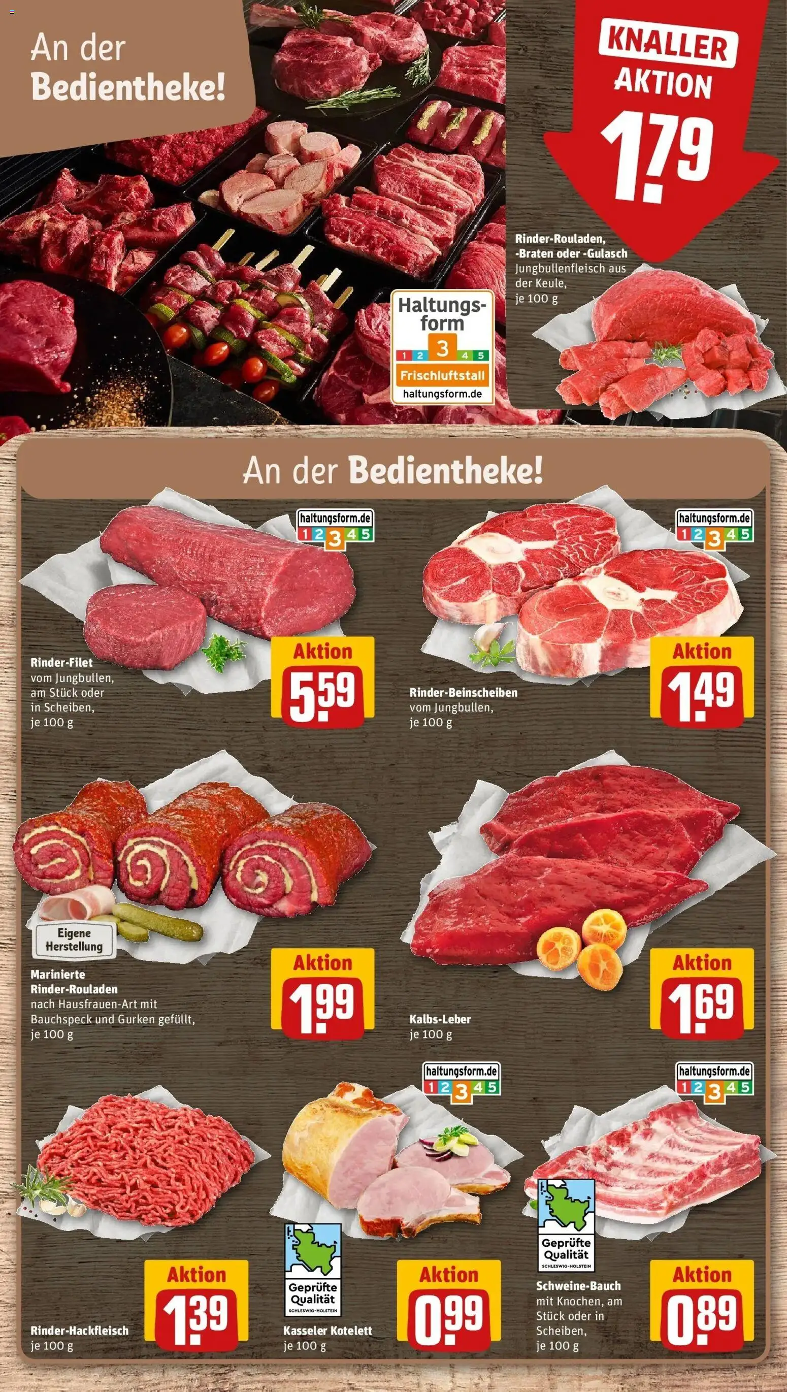 REWE Prospekt ab 26.10.2026 zum Blättern » Angebote | Seite: 8 | Produkte: Rinderrouladen, Rinderfilet, Gulasch, Gurken