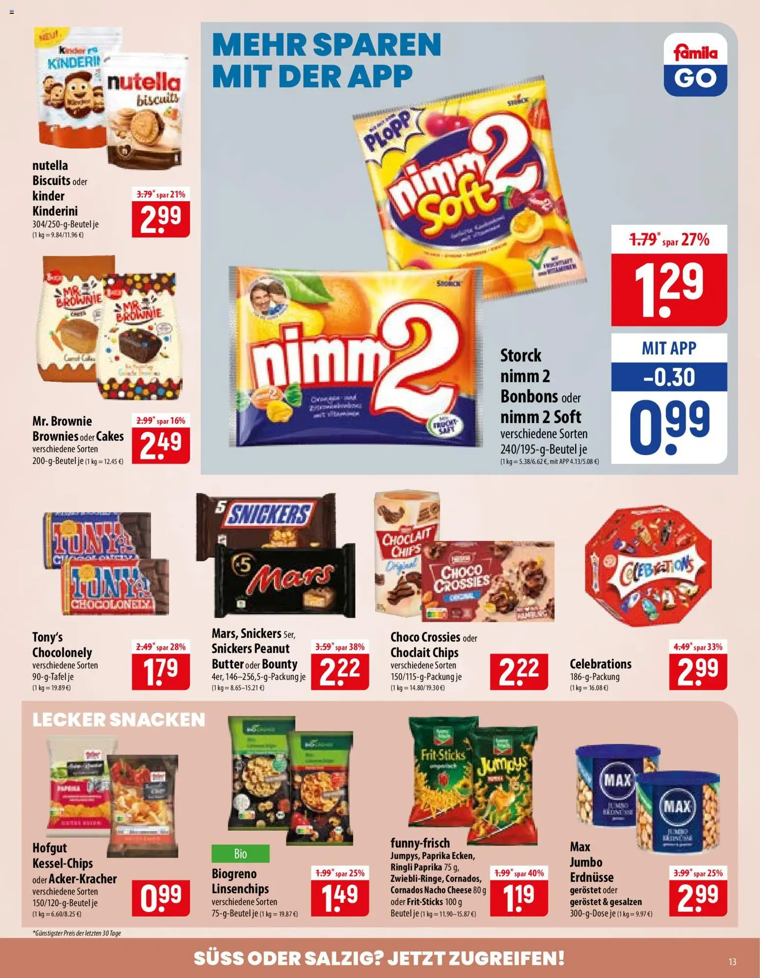 Famila Prospekt – gültig ab 15.06.2026 | Seite: 13 | Produkte: Celebrations, Mars, Nutella, Paprika