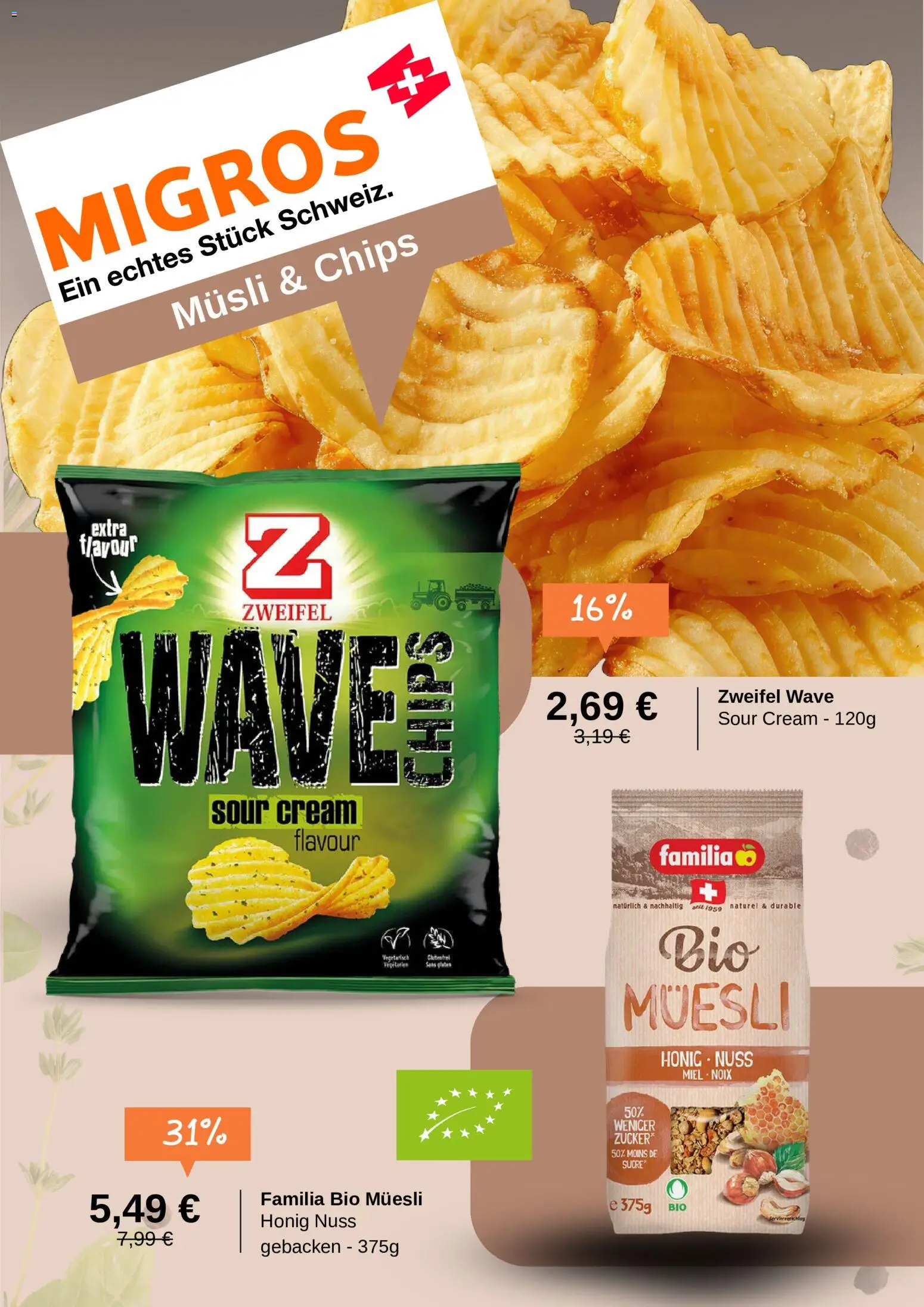Migros Prospekt – gültig ab 15.09.2026 | Seite: 5 | Produkte: Musli, Zucker, Chips