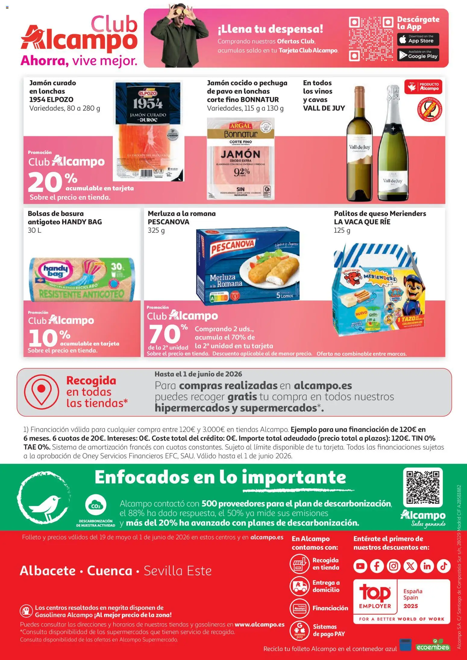 Alcampo HP Nacional │ válido desde el 19.05.2026 | Página: 28 | Productos: Εσώρουχα μπραζίλιαν, Queso, Jamón, Jamón cocido