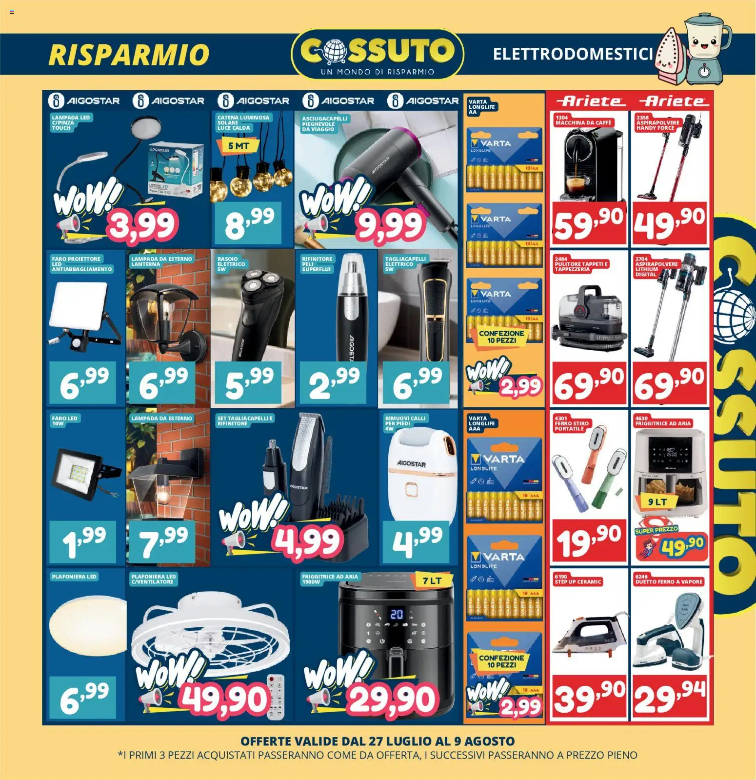 Volantino Cossuto del 27/07/2026 | Pagina: 7 | Prodotti: Friggitrice ad aria, Caffè, Aspirapolvere, Asciugacapelli