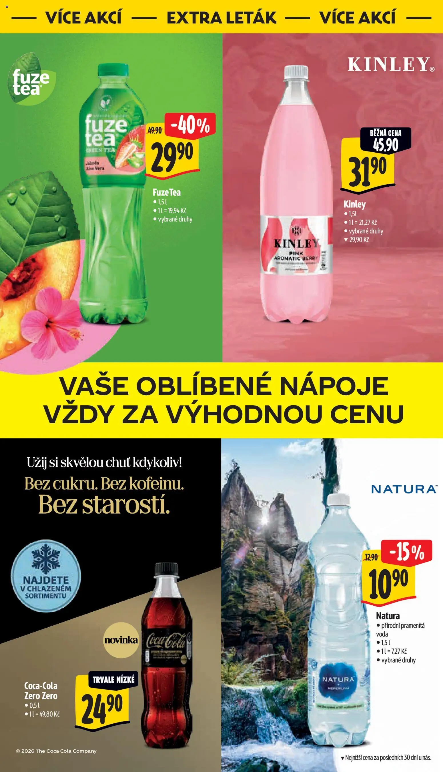 Albert leták - Supermarket - Ostrava od 22.07.2026 | Strana: 46 | Produkty: Voda, Fuze Tea, Aloe vera, Cola