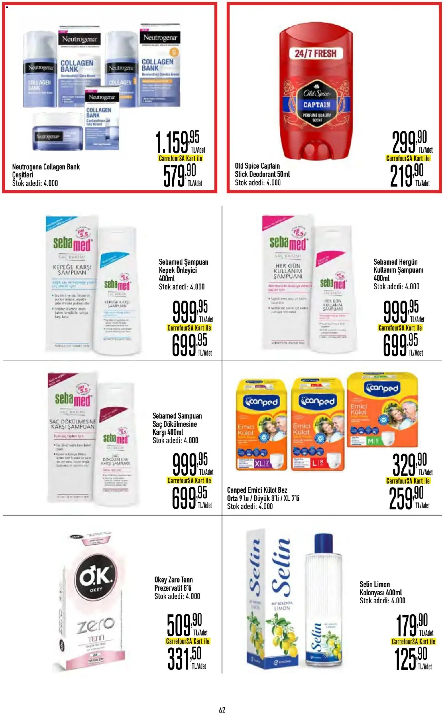 CarrefourSA - Katalog Gurme - 20 Ağustos 2026 tarihinden itibaren geçerlidir | Sayfa: 62 | Ürünler: Şampuan, Deodorant, Külot, Limon