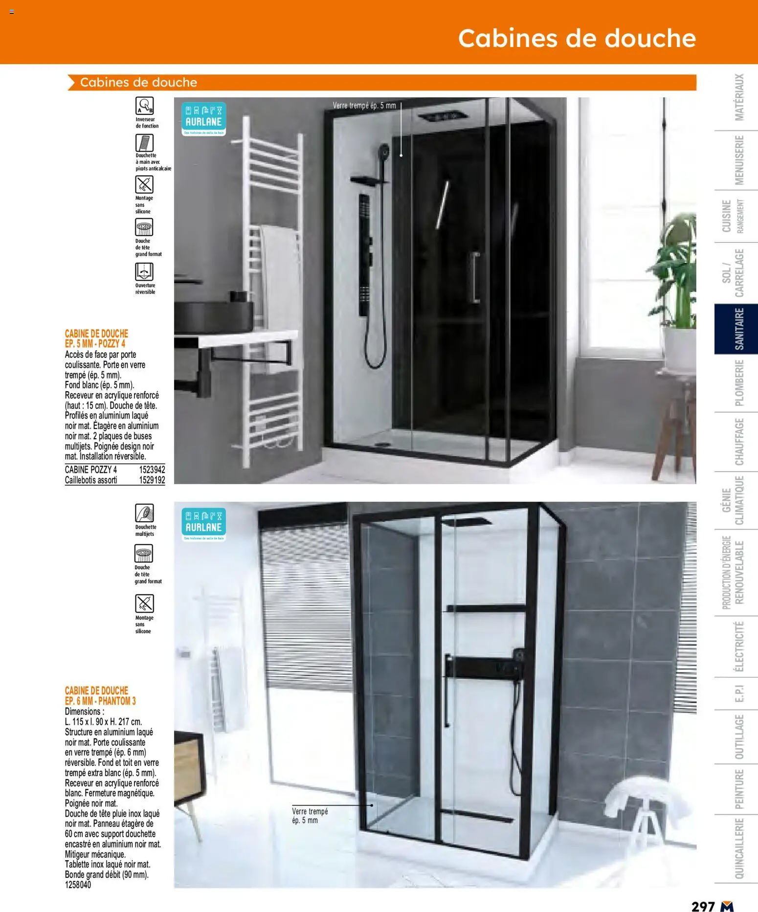 {H1} | Page: 297 | Produits: Caillebotis, Porte, Laque, Douche