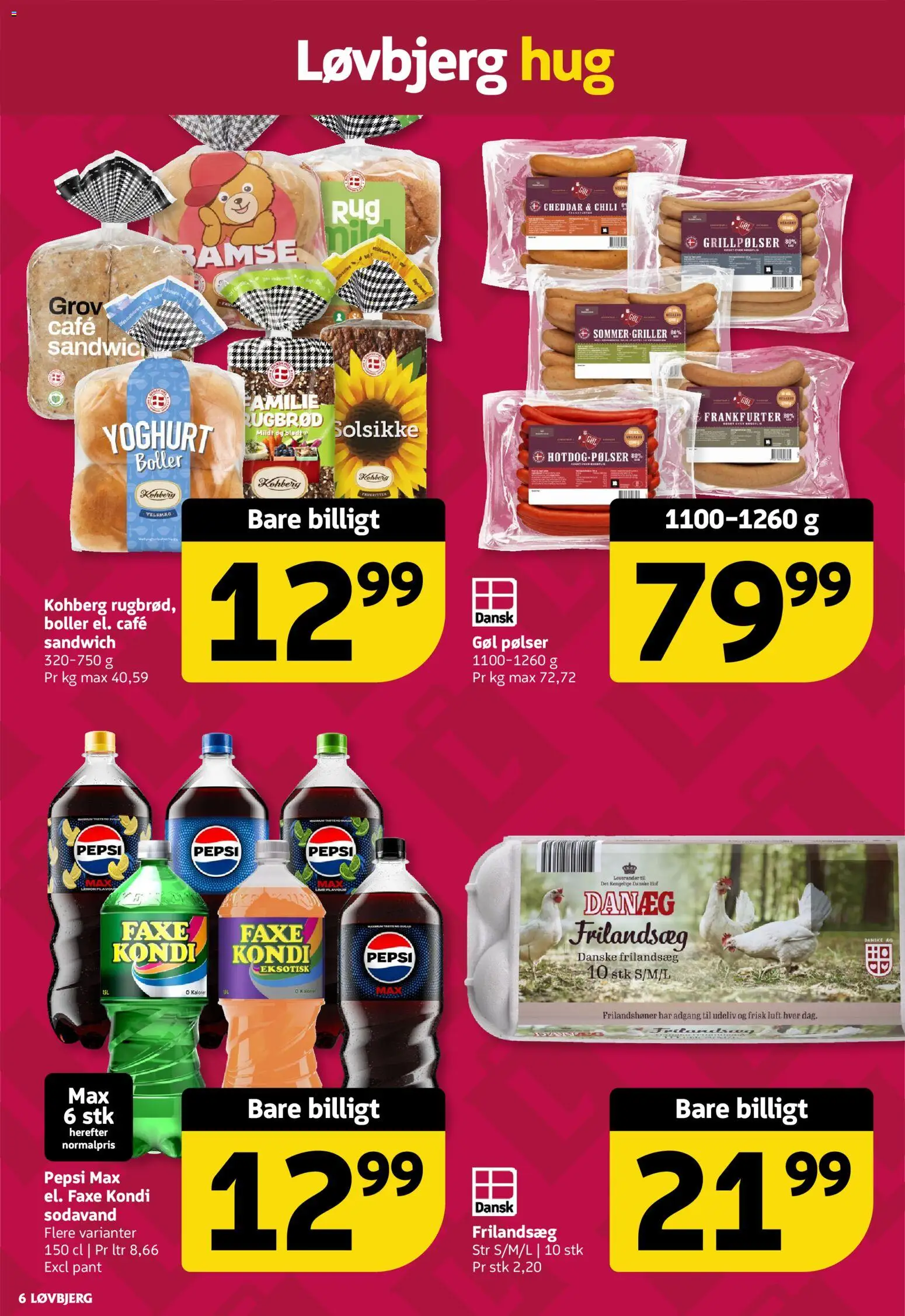 Løvbjerg tilbudsavis – gyldig fra 21/08/2026 | Side: 6 | Produkter: Chili, Cheddar, Grillpølser, Pepsi