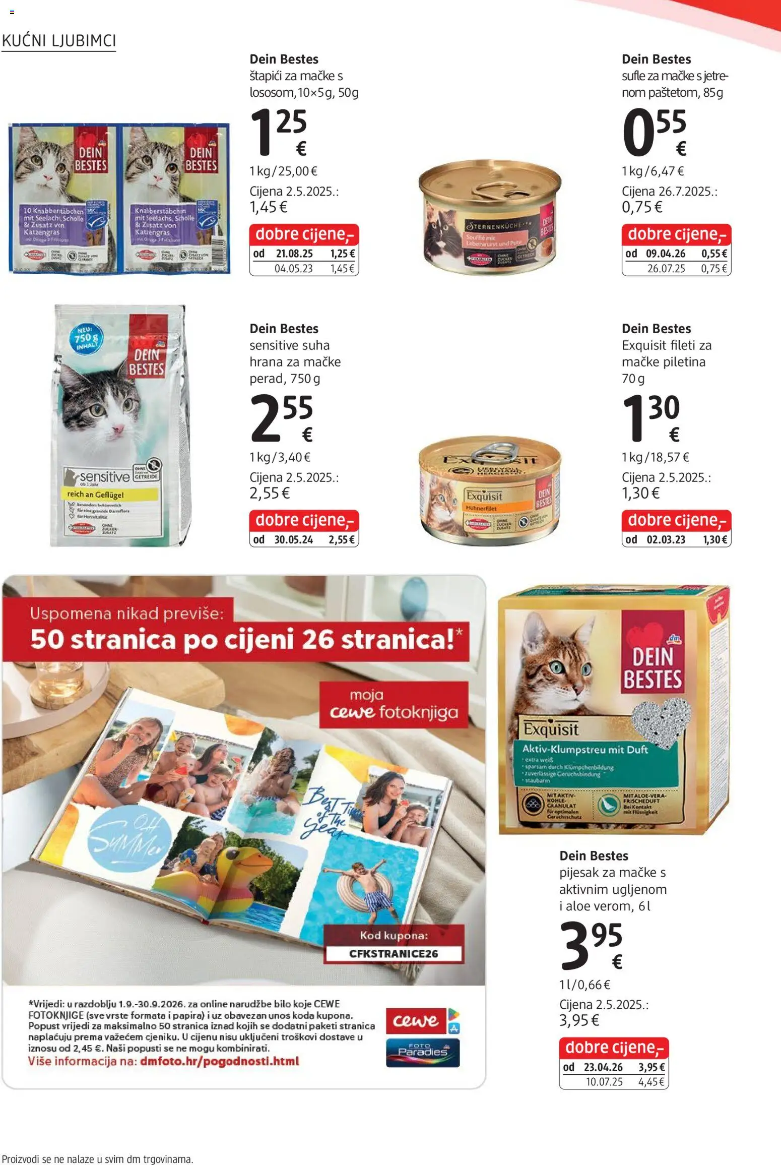 DM katalog | vrijedi od 01.09.2026 | Stranica: 18 | Proizvodi: Piletina, Hrana za mačke, Štapići, Pijesak za mačke