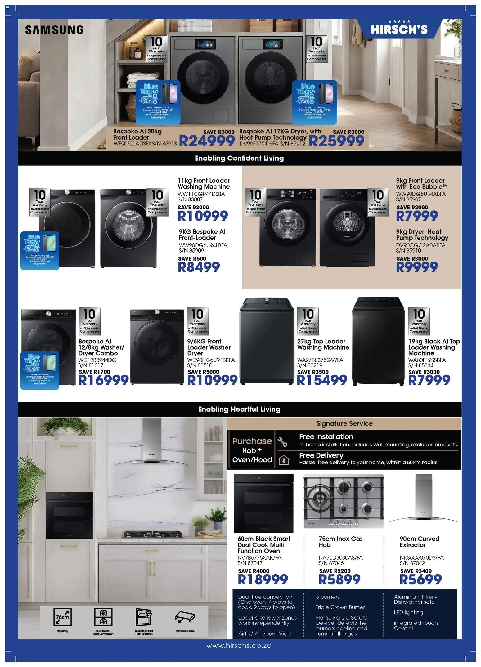 New Hirsch's catalogue – valid from 21/08/2026 | Page: 7 | Products: Washing machine, Oven, Dishwasher, Compressor