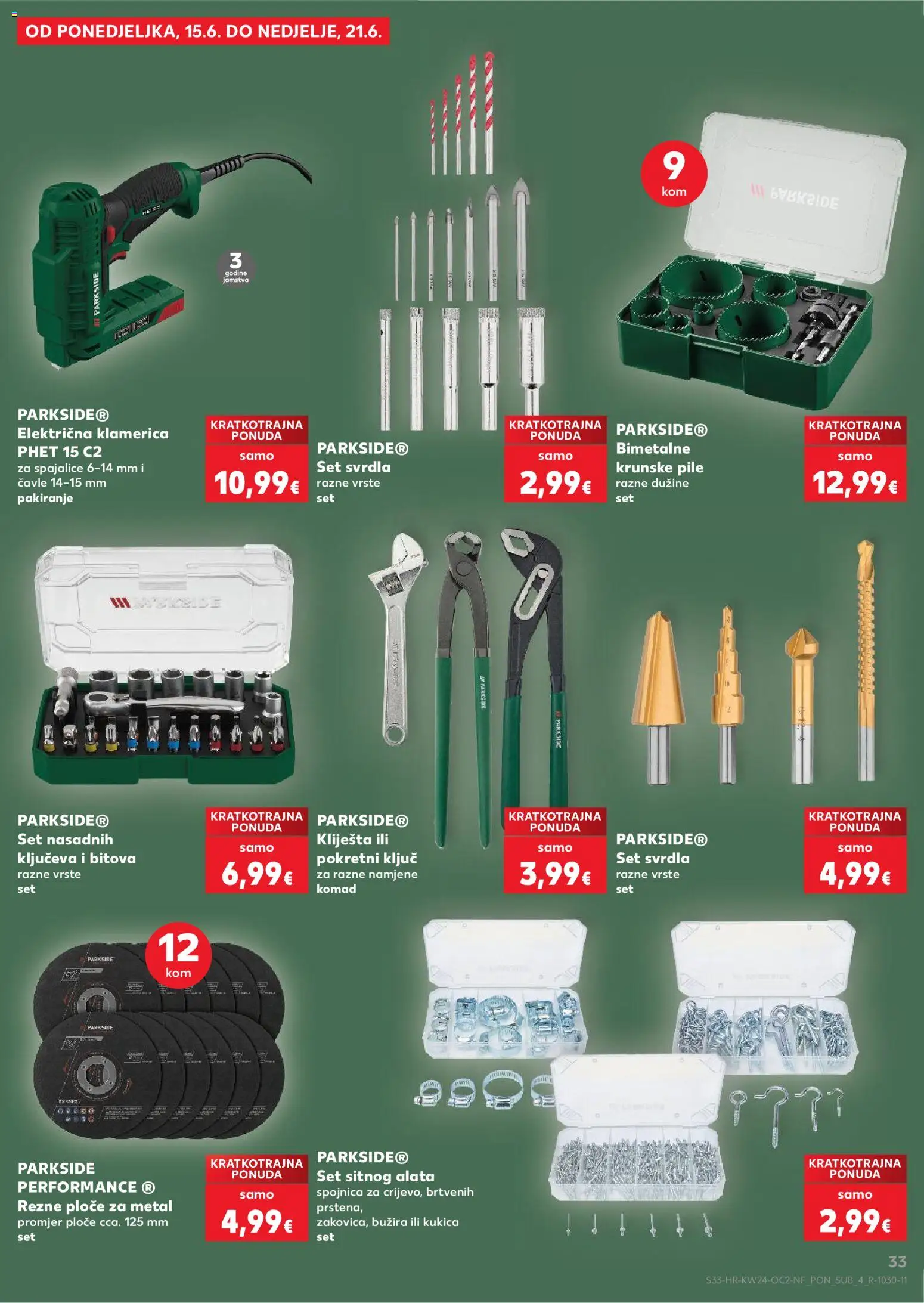 Kaufland katalog | vrijedi od 10.06.2026 | Stranica: 33 | Proizvodi: Spajalice, Kliješta, Parkside