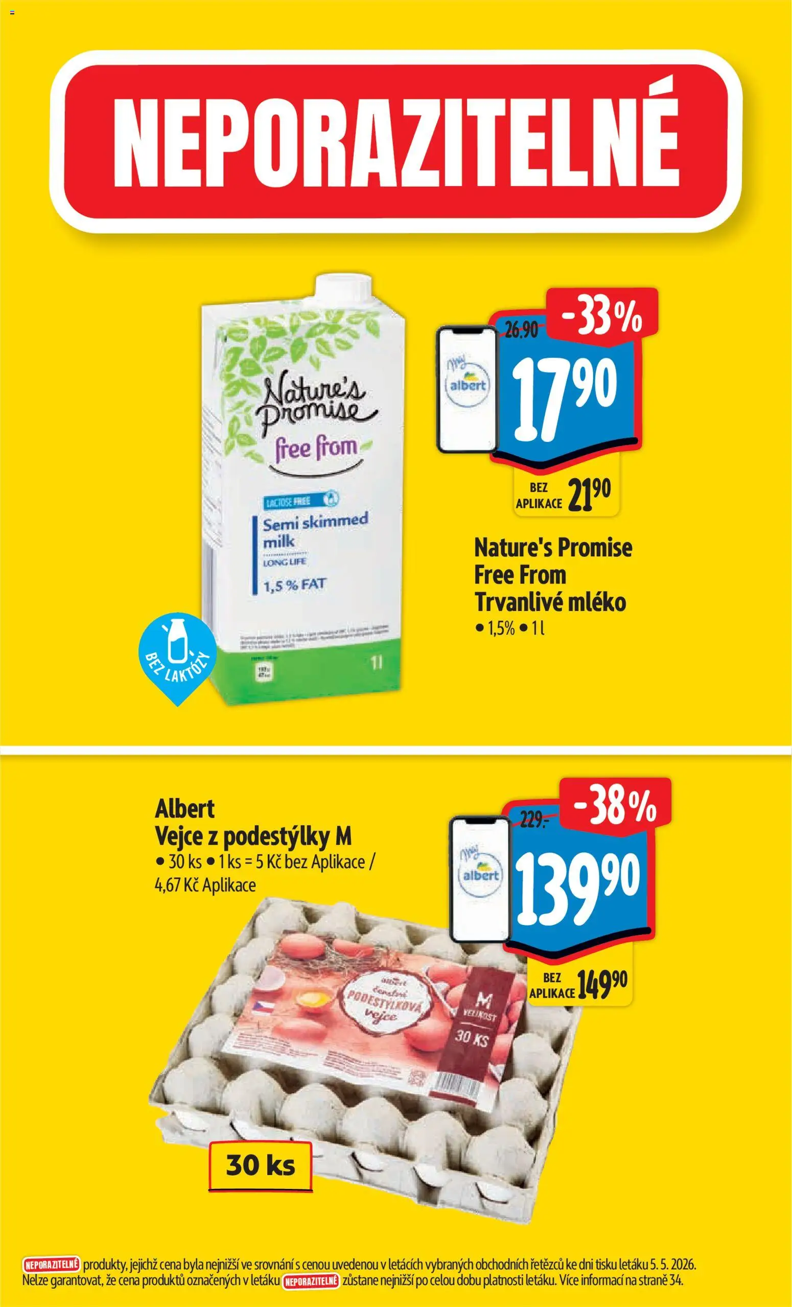 Albert leták - Hypermarket od 13.05.2026 | Strana: 2 | Produkty: Mléko, Vejce