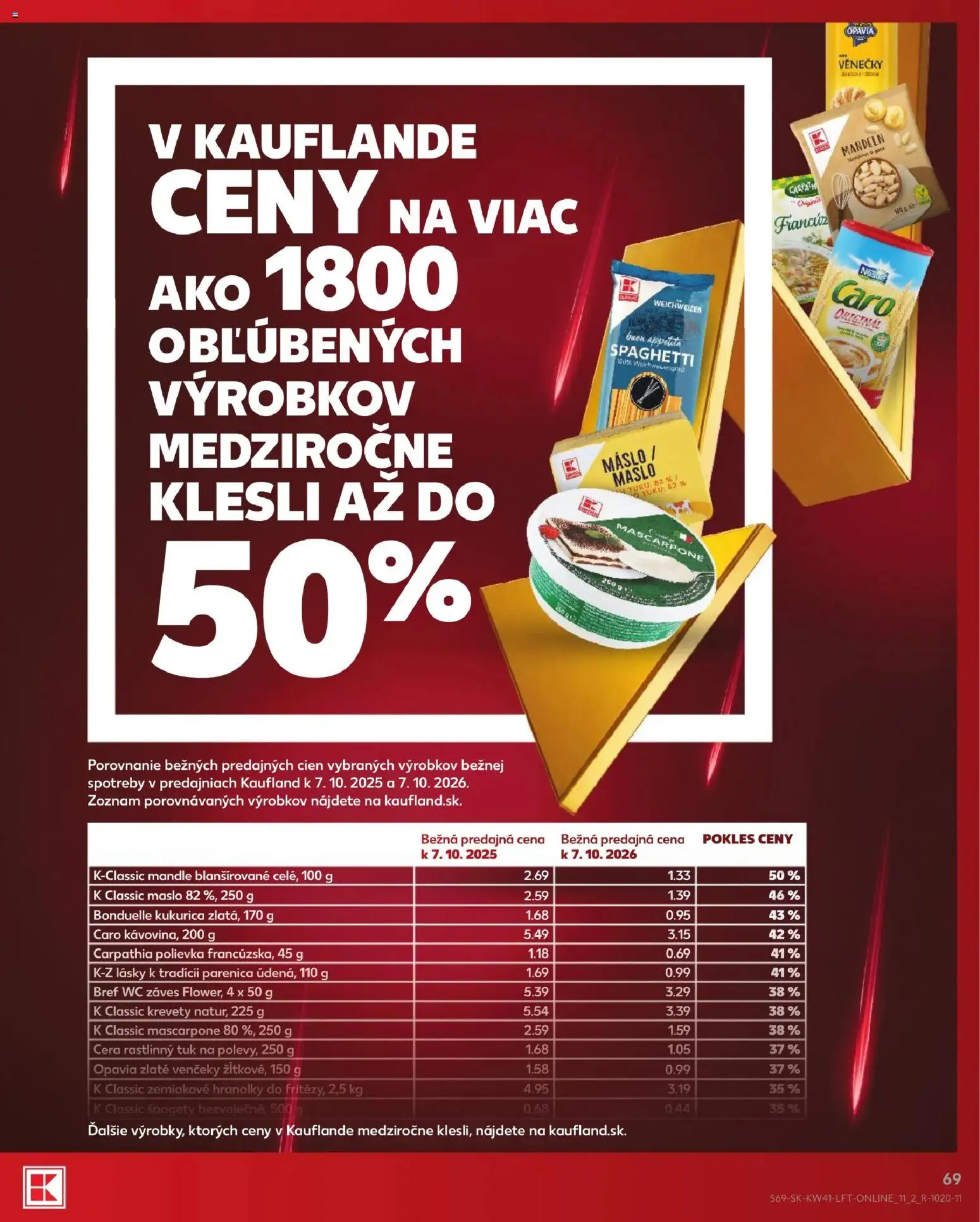 Nové Kaufland akcie – leták je platný od 08.10.2026 | Strana: 69 | Produkty: Wc, Caro, Mascarpone, Mandle
