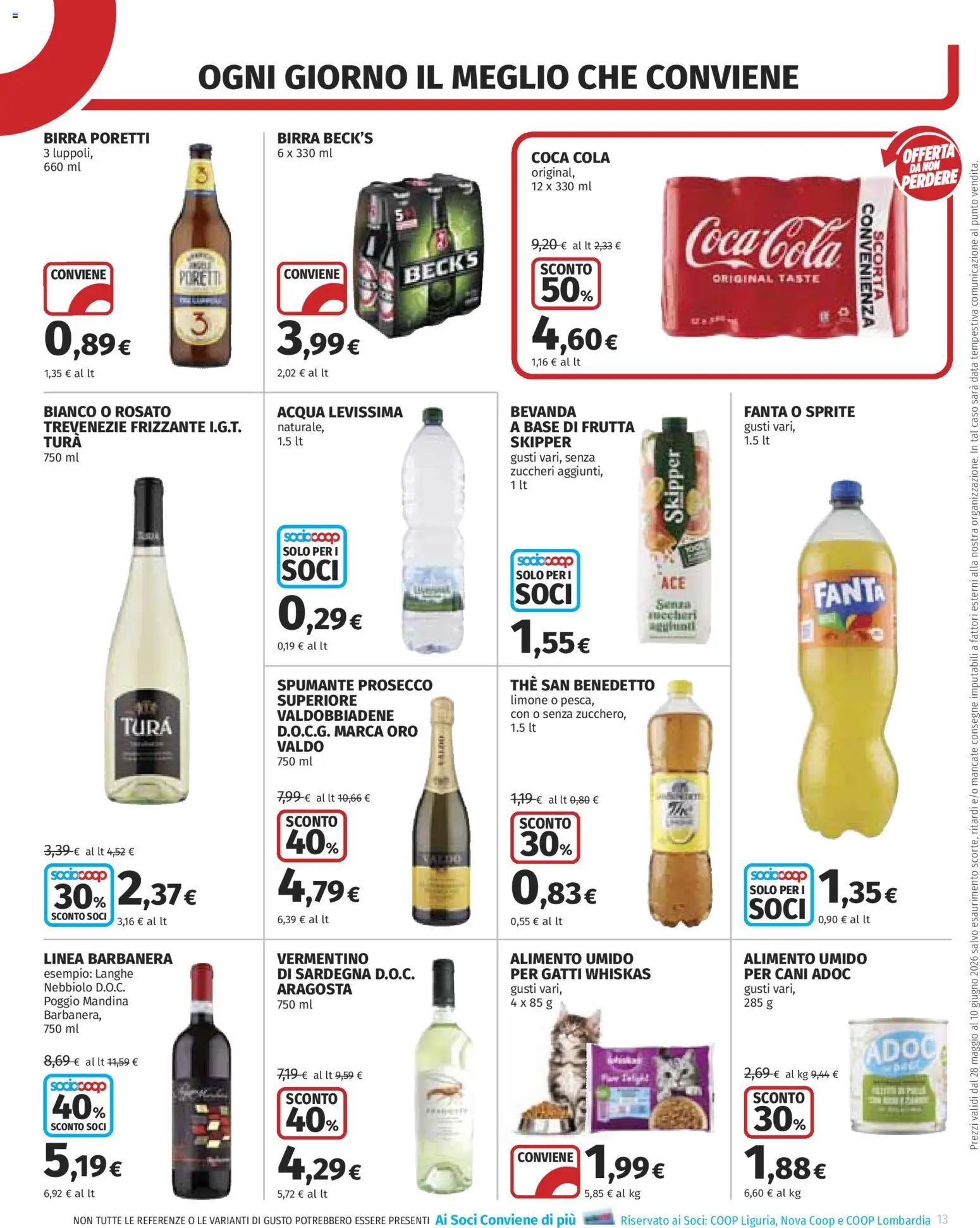 Volantino COOP del 28.05.2026 | Pagina: 13 | Prodotti: Acqua, Frutta, Limone, Fanta