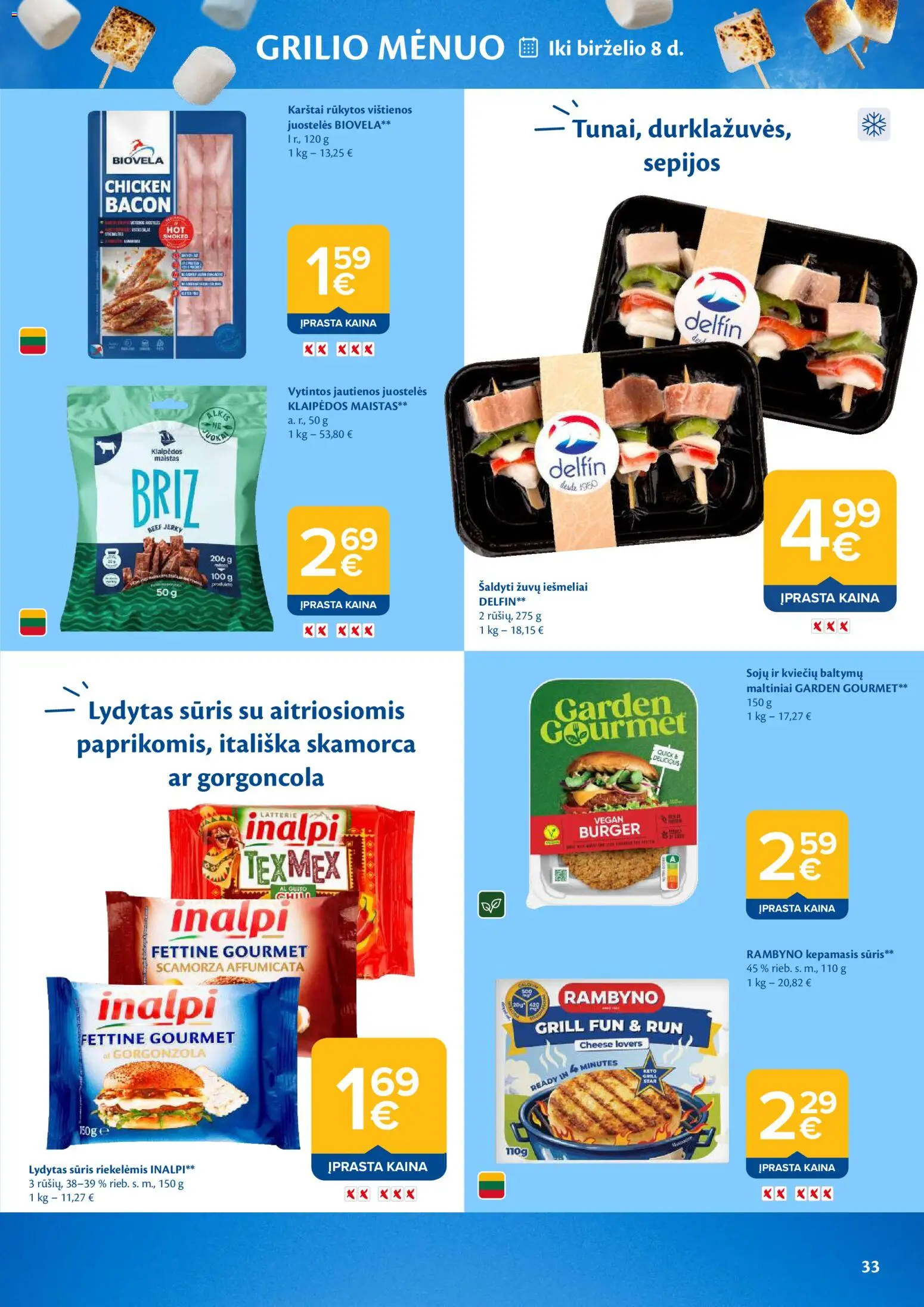 MAXIMA akcijos nuo 26.05.2026 | Puslapis: 33 | Prekių: Vištienos, Jautienos, Sūris, Lydytas sūris
