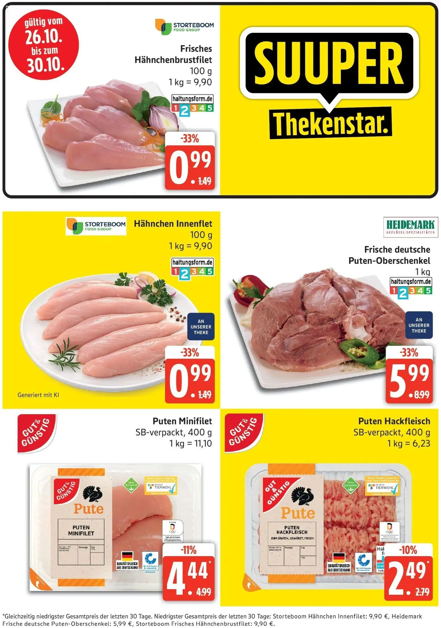 Edeka Prospekt Güstrow (ab 26.10.2026) » Angebote Online | Seite: 2 | Produkte: Pute, Hahnchen, Theke, Hackfleisch