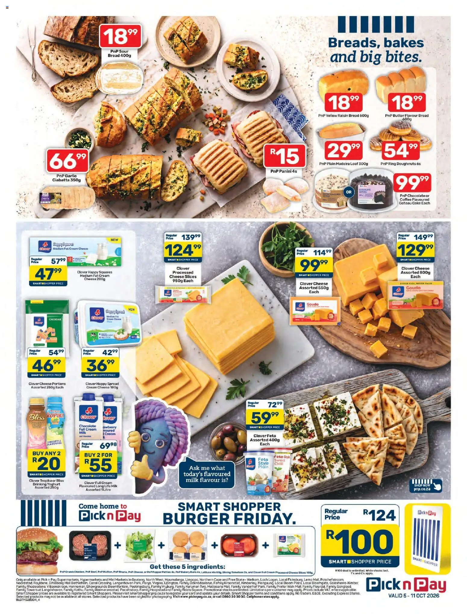 New Pick n Pay catalogue – valid from 05/10/2026 | Page: 4 | Products: Cake, Ingredients, Buns, Butter
