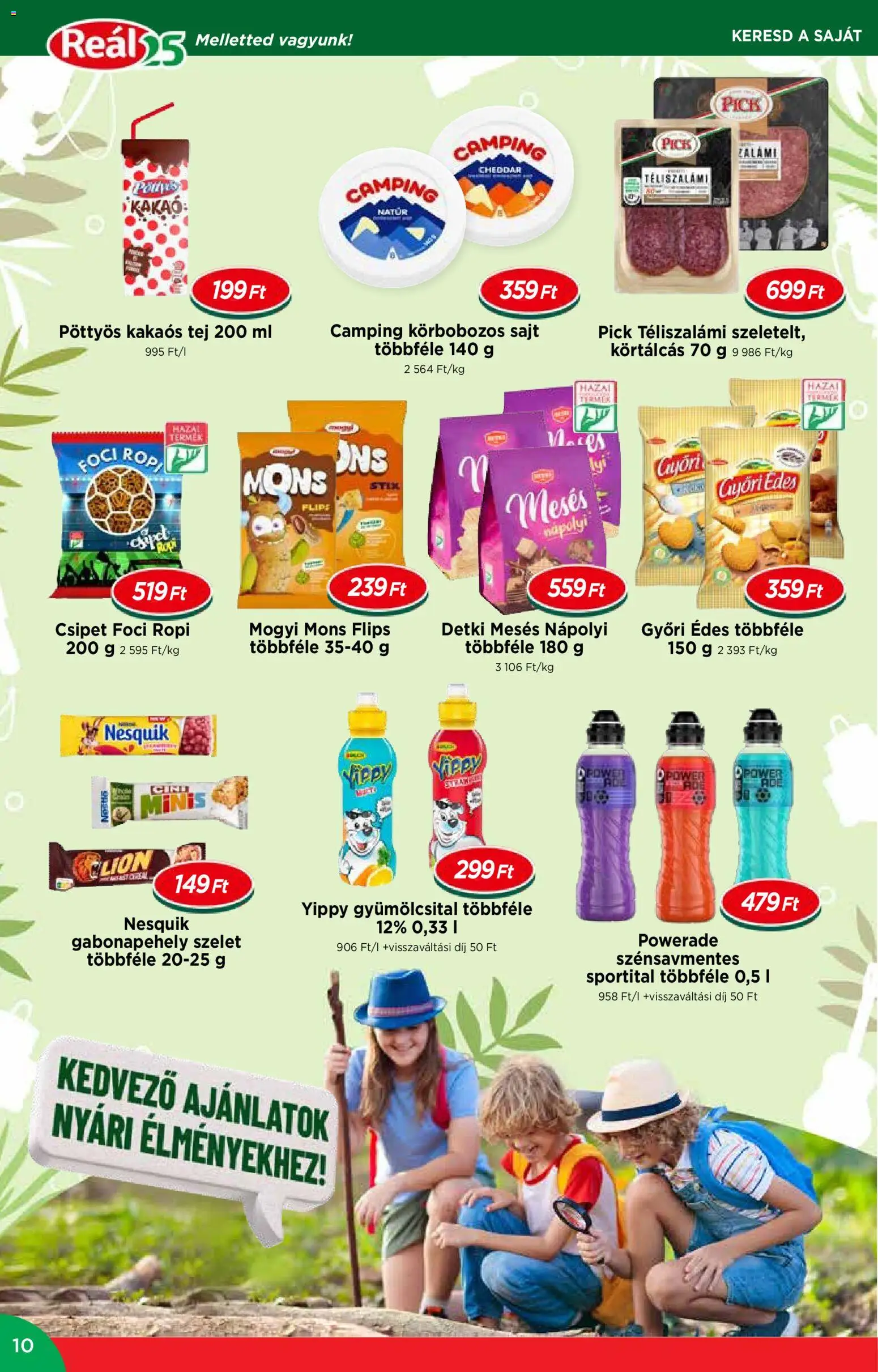 Reál akciós ujság - amely érvényes a következő dátumtól: 03.06.2026 | Oldal: 10 | Termékek: Gabonapehely, Pick téliszalámi, Tej, Téliszalámi