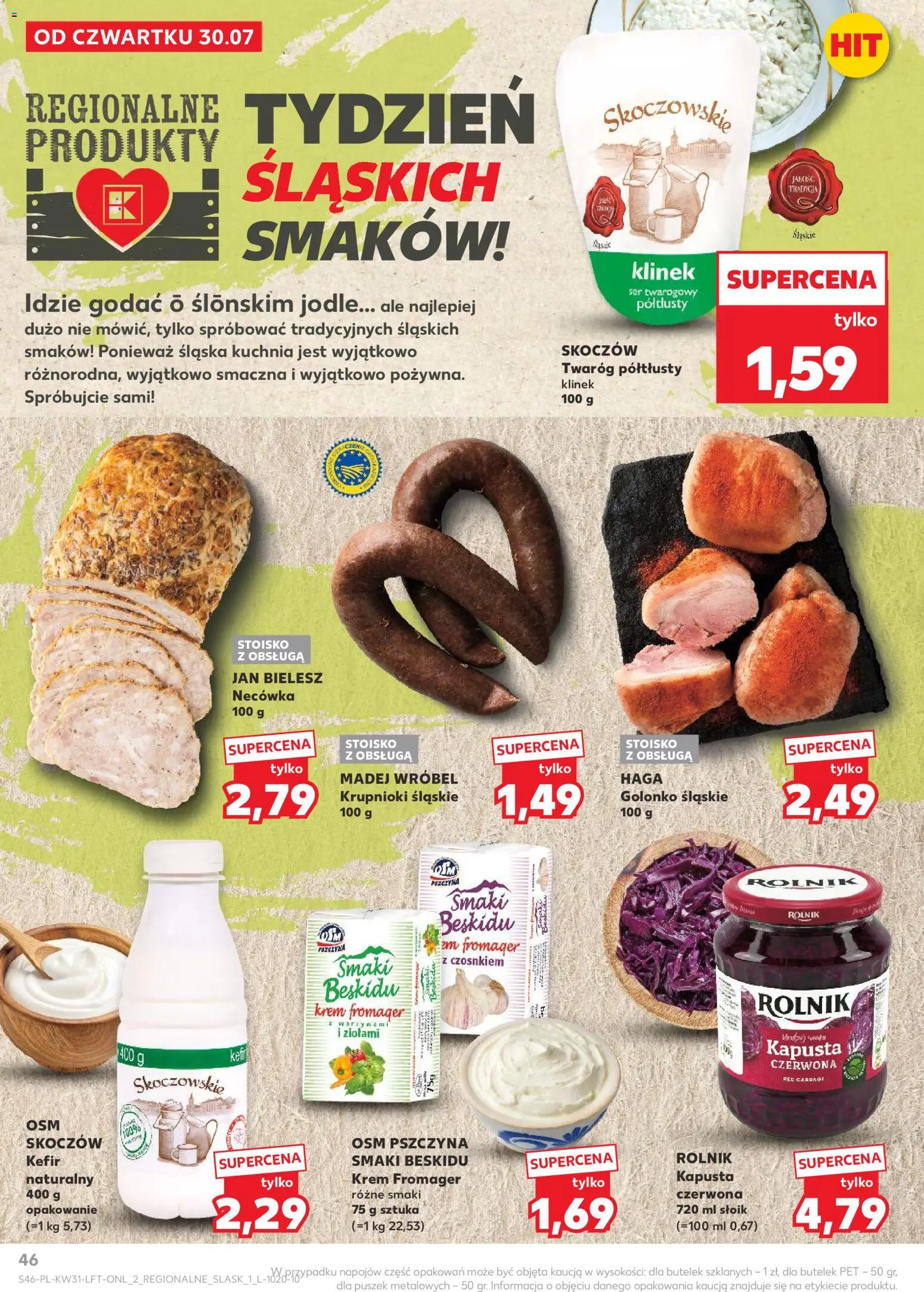 Kaufland gazetka od 30.07.2026 | Strona: 46 | Produkty: Kapusta, Cream cheese, Kefir, Twaróg