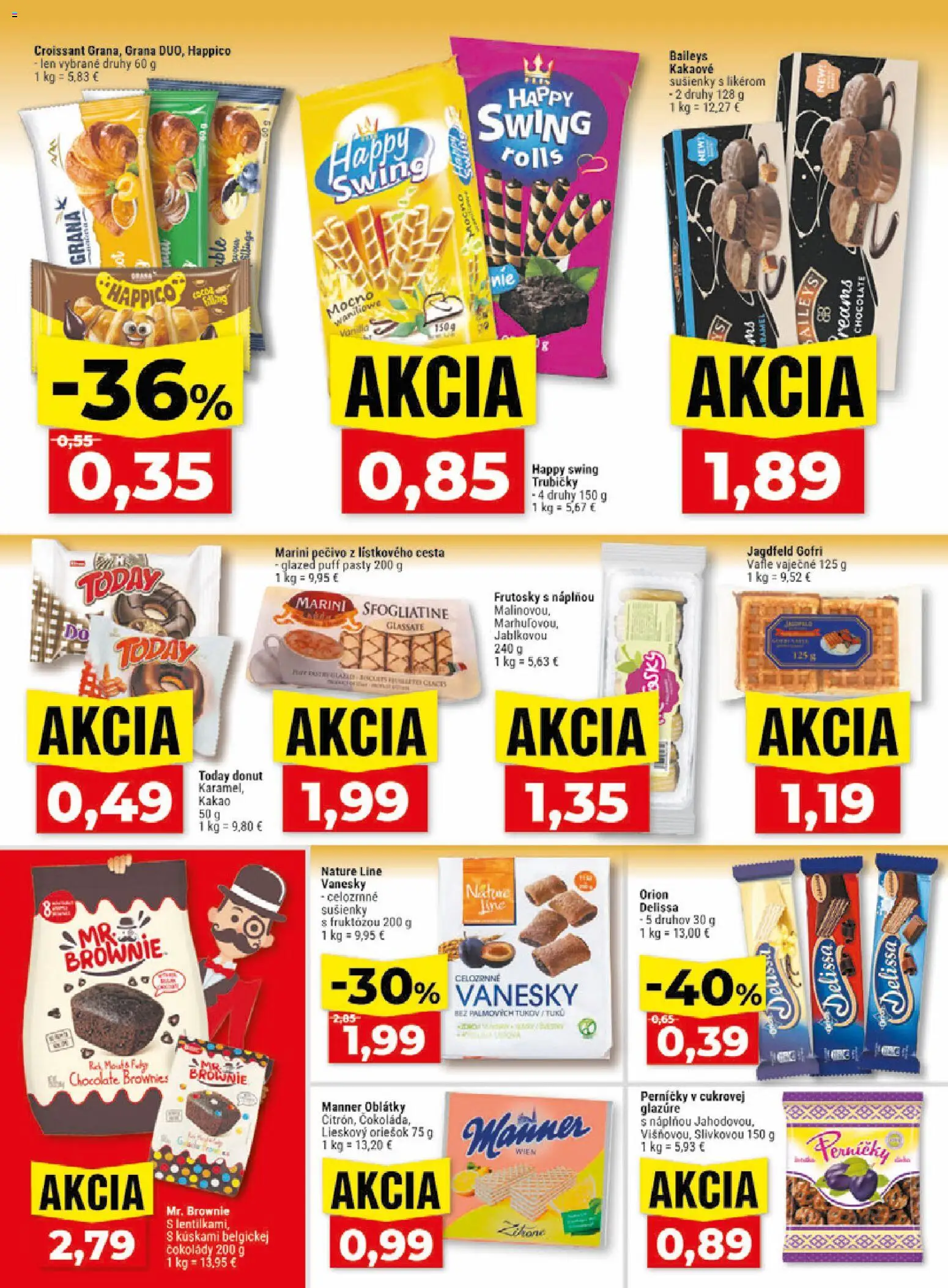 Nové Klas akcie – leták je platný od 15.06.2026 | Strana: 19 | Produkty: Donut, Croissant, Baileys, Kakao