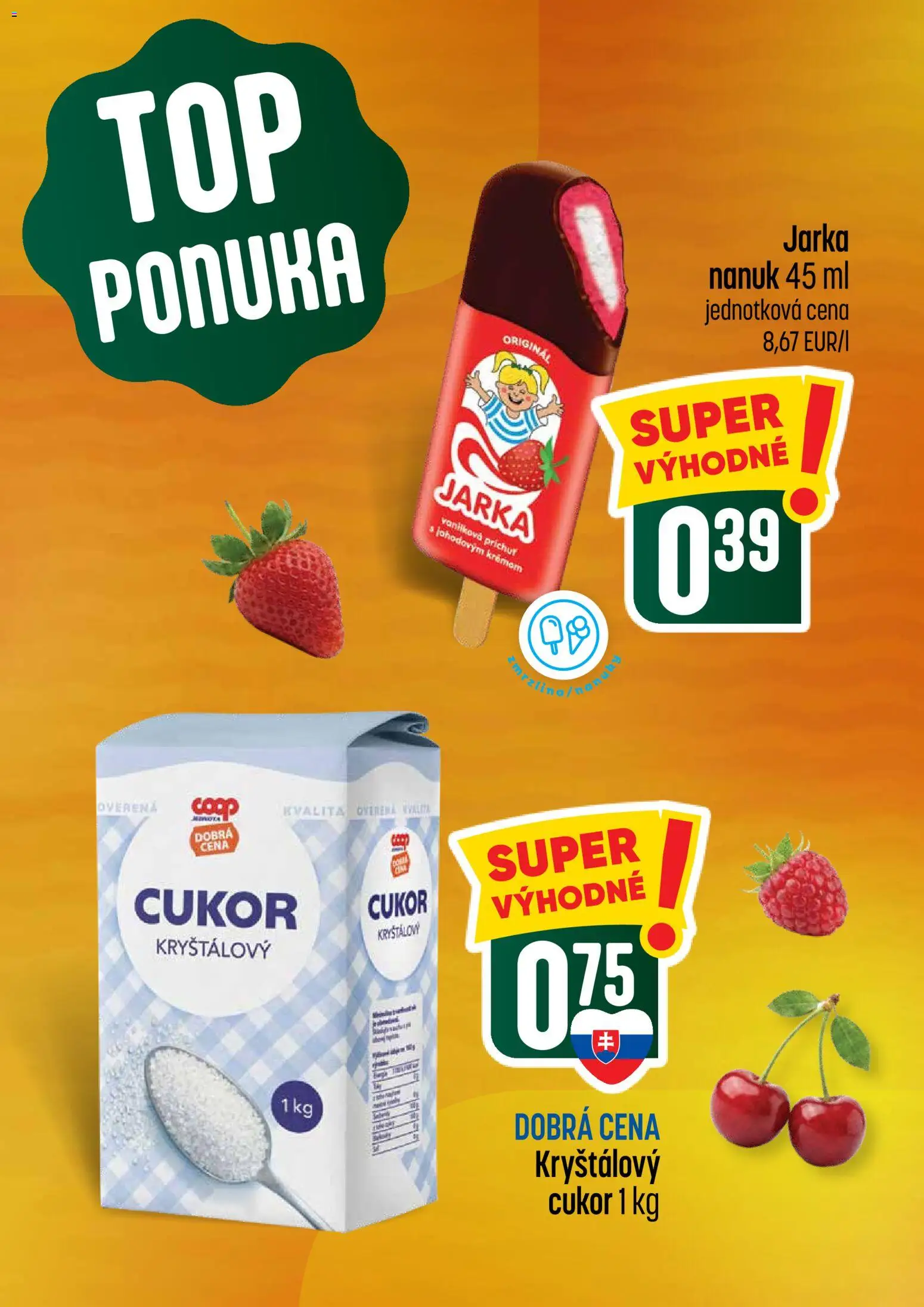 Nové COOP Jednota akcie – leták je platný od 21.05.2026 | Strana: 3 | Produkty: Nanuk, Kryštálový cukor, Cukor