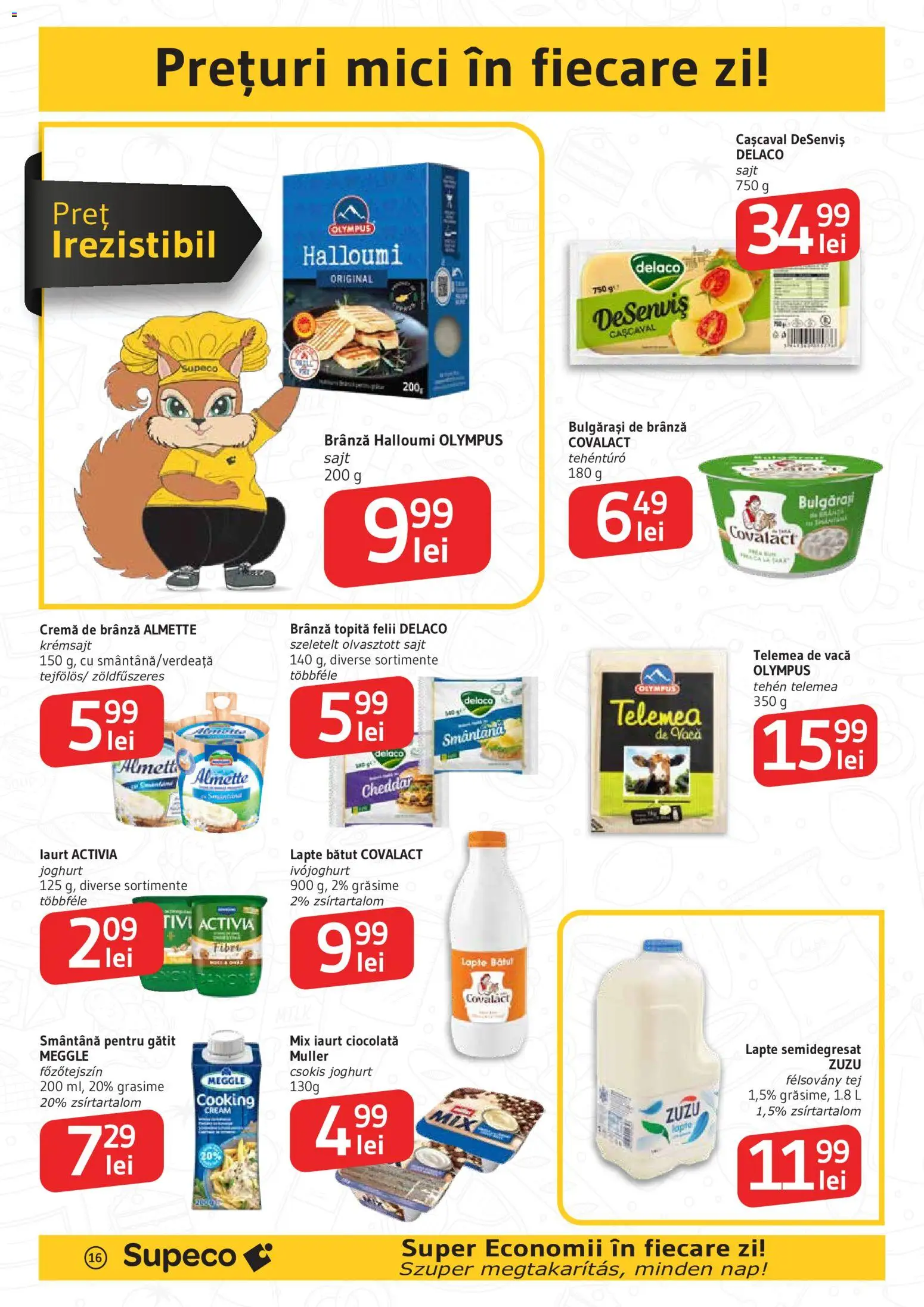 Noul catalog Supeco – valabil de la 14.05.2026 | Pagină: 16 | Produse: Mici, Brânză, Iaurt, Cremă