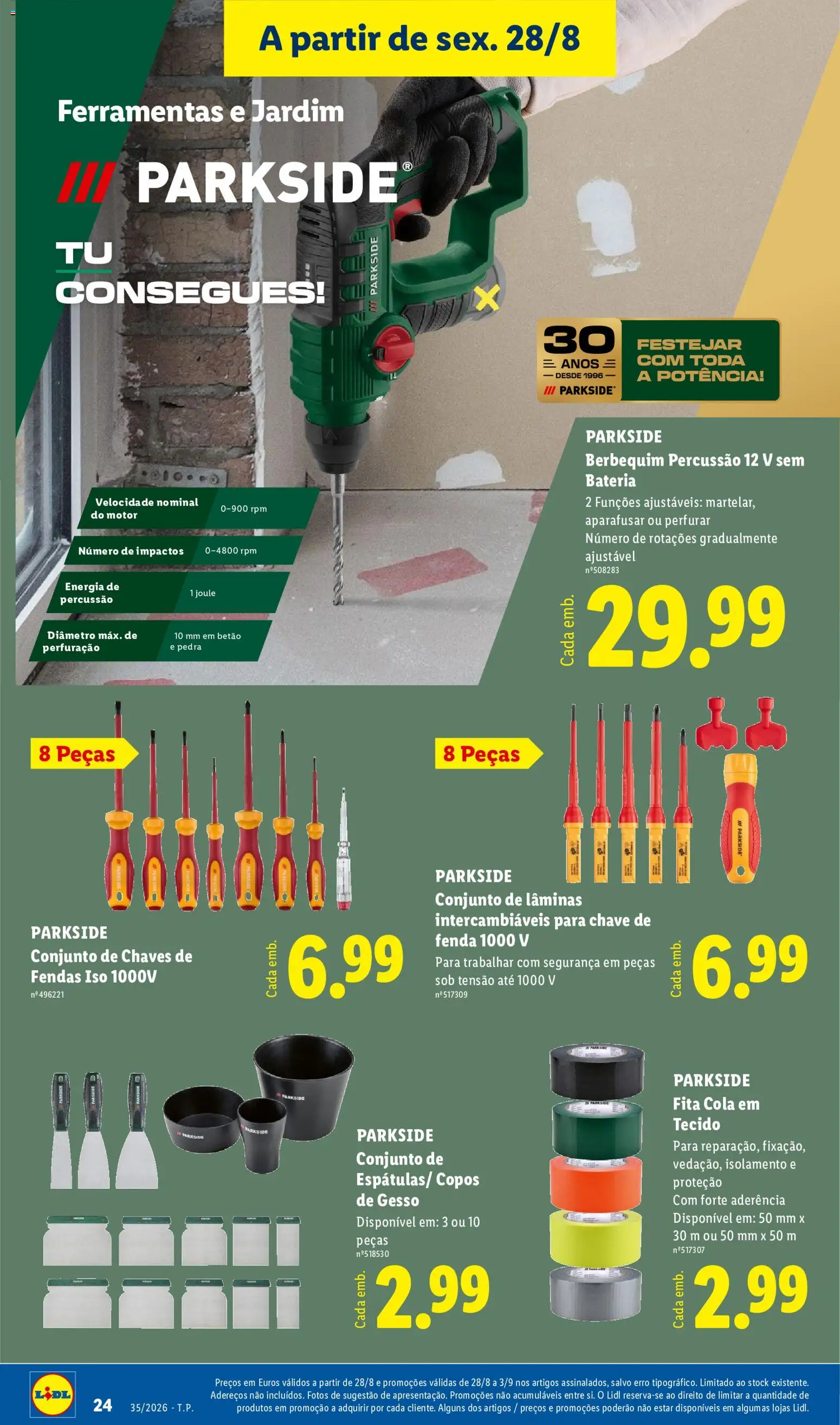 Lidl Novidades │ válido de 24/08/2026 | Página: 24 | Produtos: Isolamento, Copos, Ferramentas, Bateria