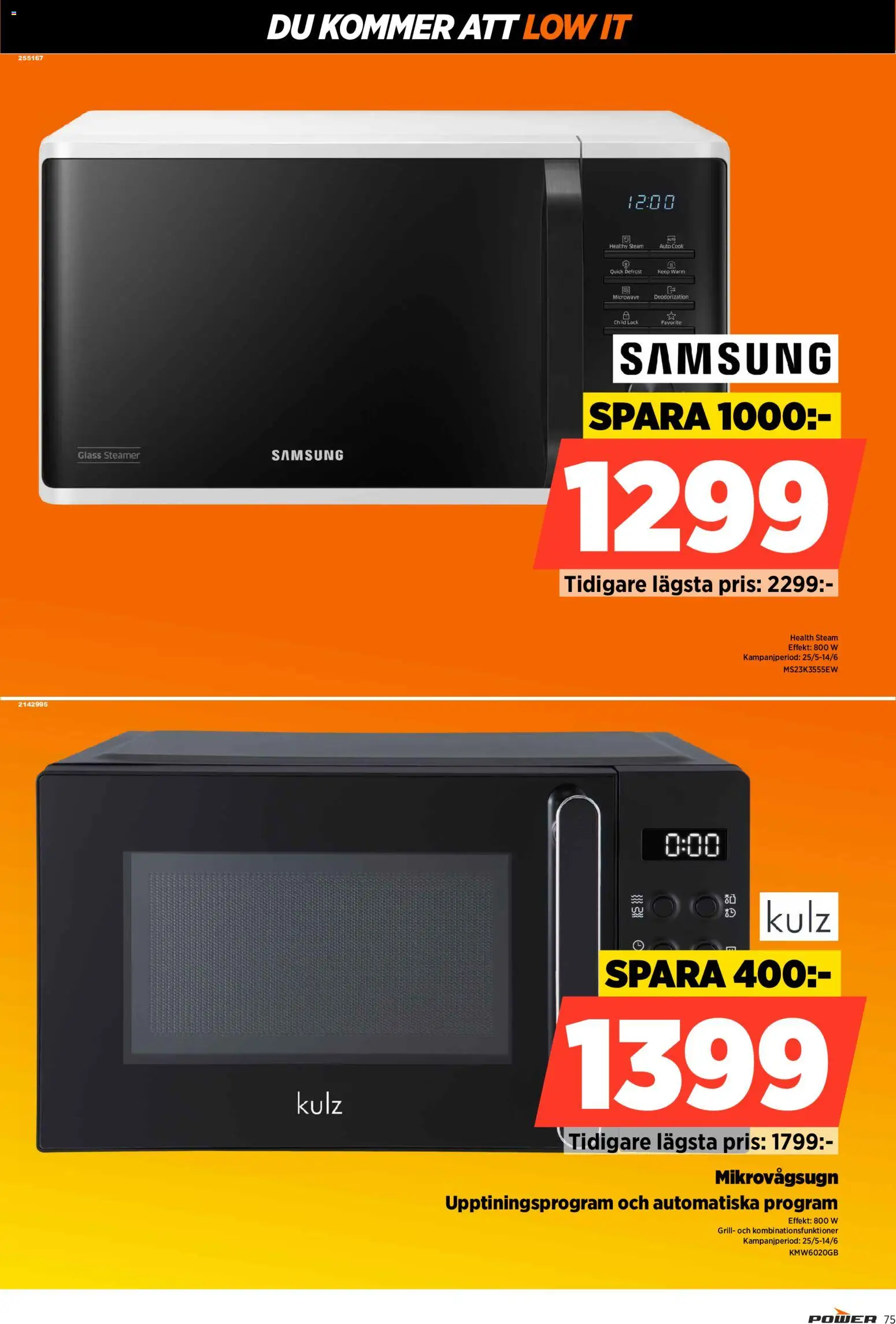 Power reklamblad aktuell från 01.06.2026 | Sida: 75 | Produkter: Grill, Glass, Mikrovågsugn