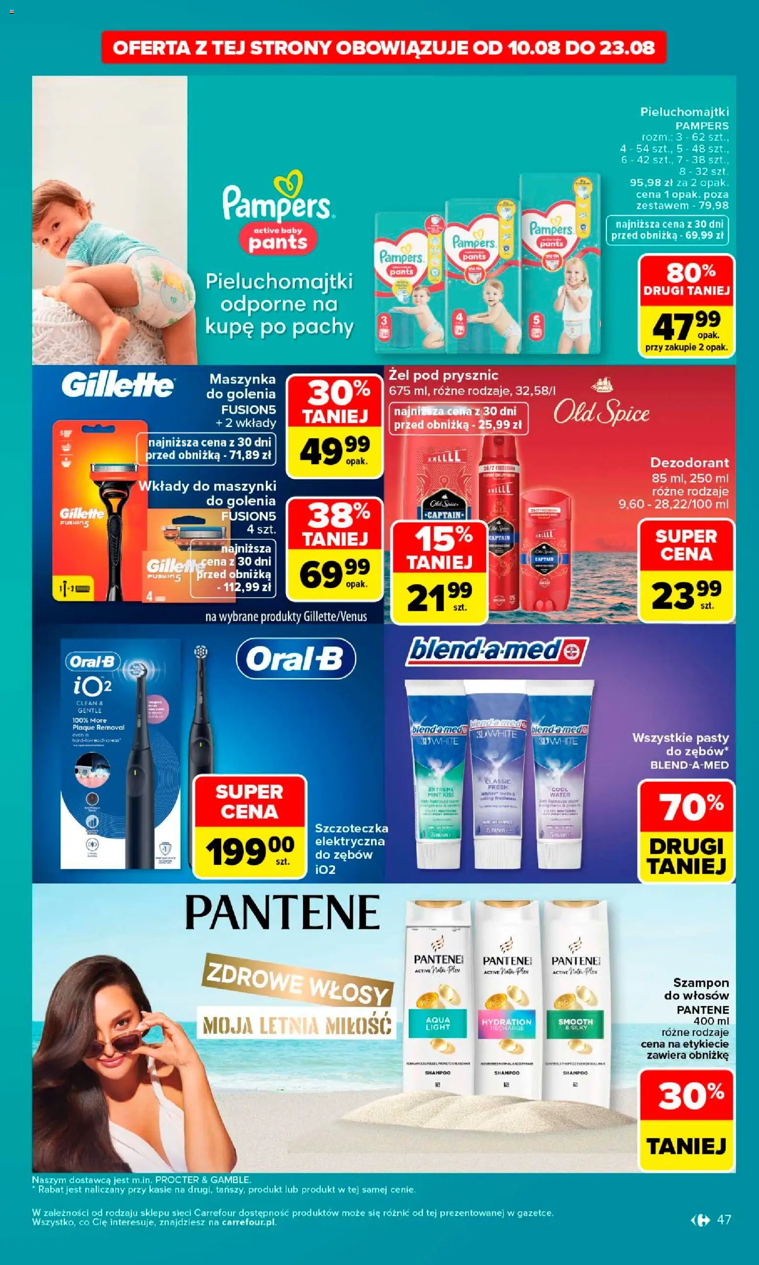 Carrefour gazetka od 10.08.2026 | Strona: 49 | Produkty: Pampers, Pieluchomajtki, Pieluchomajtki Pampers, Szampon