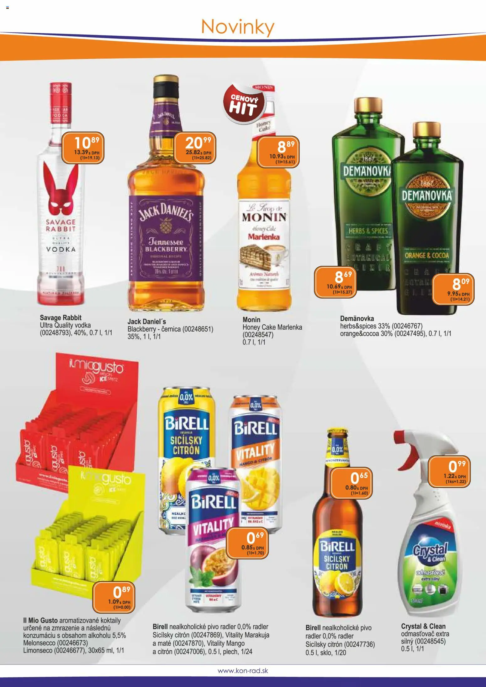 Nové KON - RAD akcie – leták je platný od 01.06.2026 | Strana: 2 | Produkty: Pivo, Marlenka, Mango, Jack Daniel's