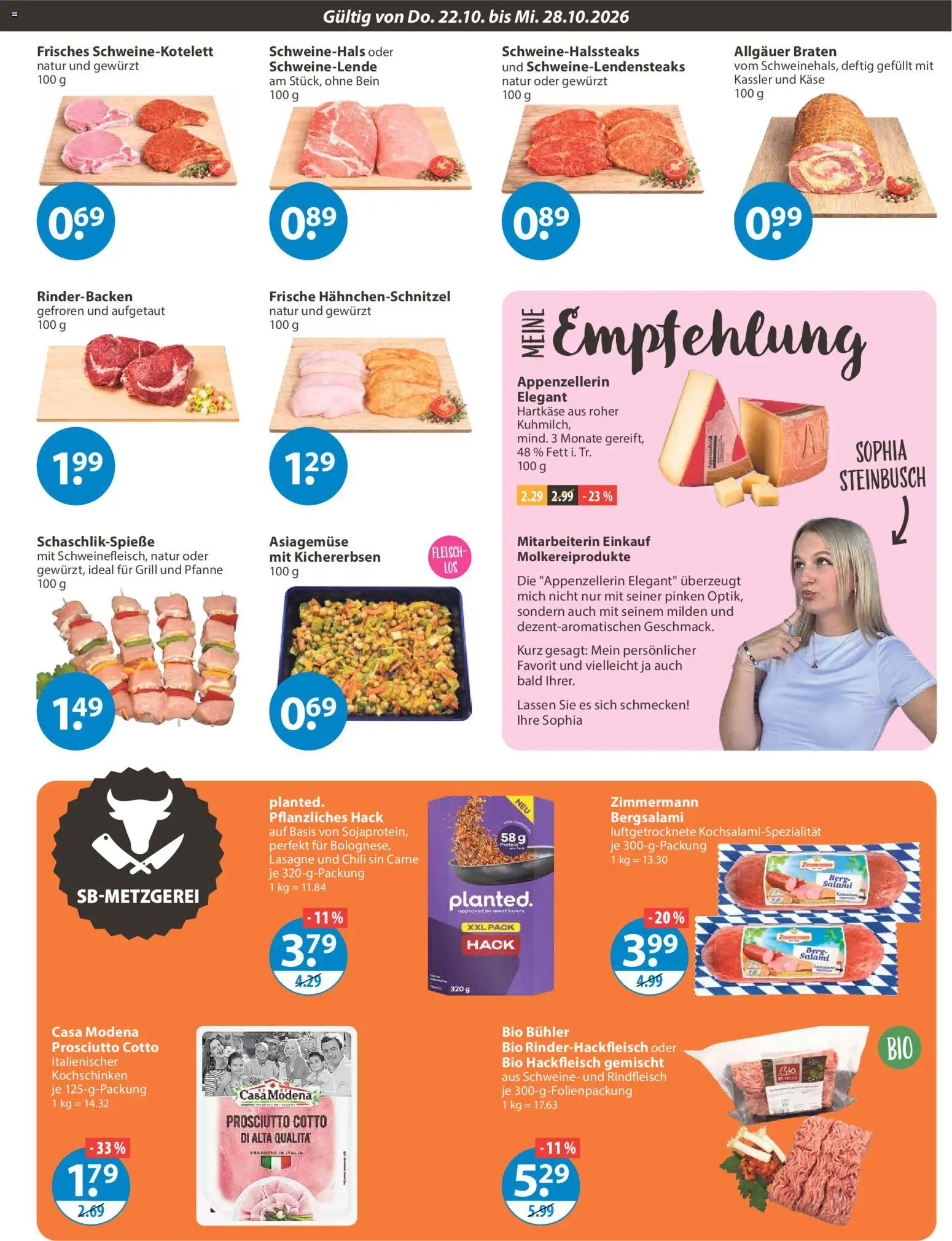 V-Markt Angebote – gültig ab 22.10.2026 | Seite: 3 | Produkte: Käse, Schweinelende, Rindfleisch, Fleisch