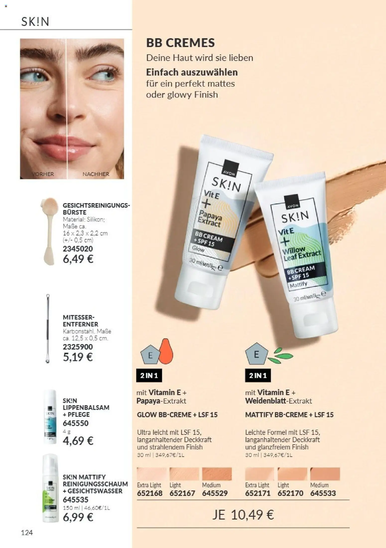 AVON Katalog Oktober 2026 – gültig ab 01.10.2026 | Seite: 124 | Produkte: BB Cream, Finish, Bürste, Lippenbalsam