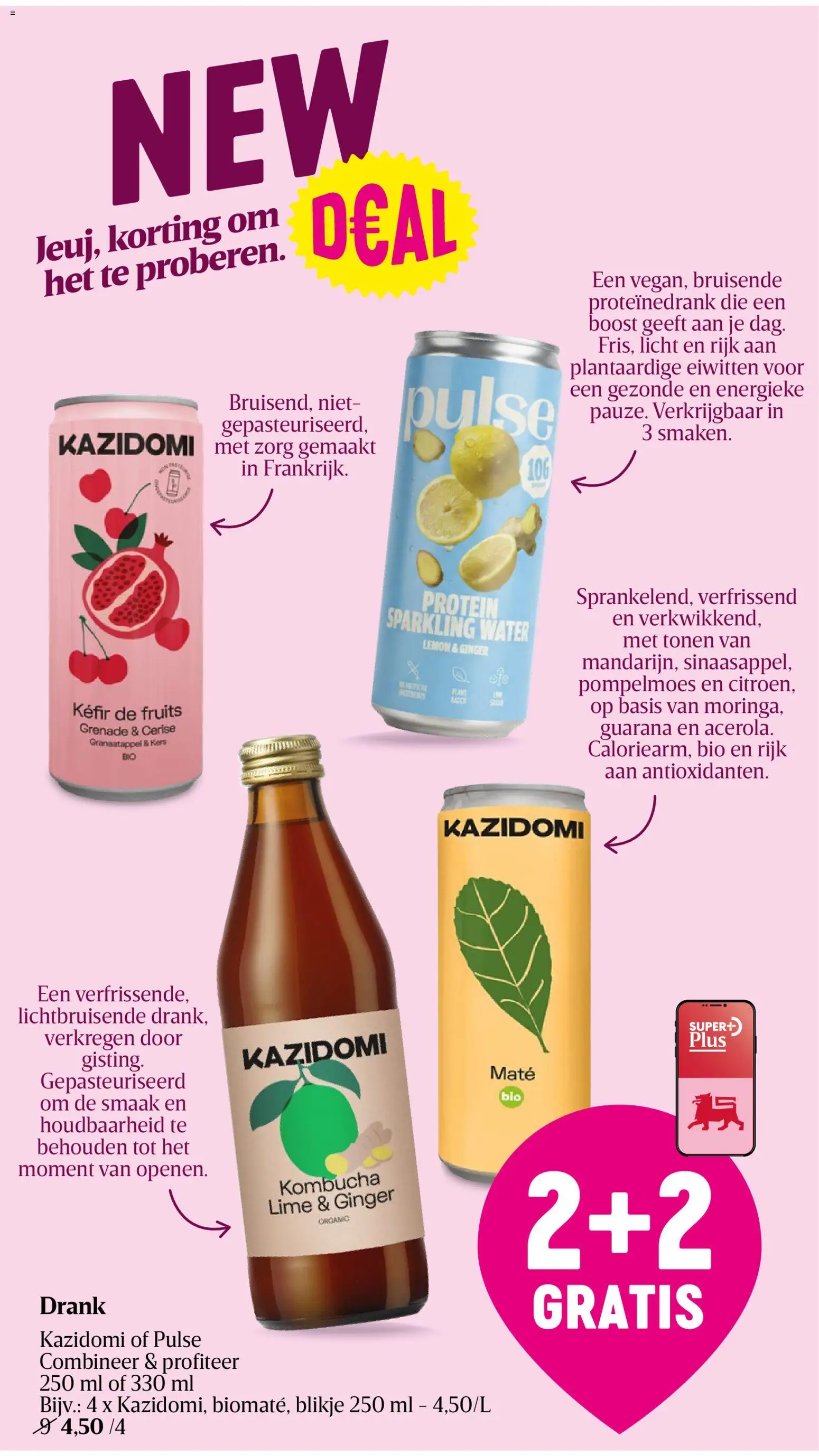 {H1} | Pagina: 44 | Producten: Proteïnedrank, Boost, Granaatappel, Water